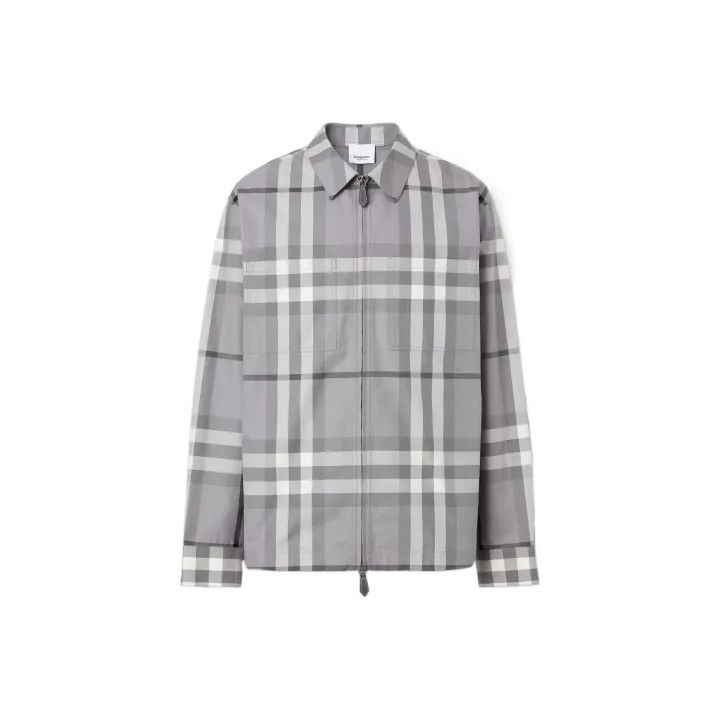 Burberry Burberry Gray Plaid Zip Long Sleeve Shirt Size US XS / EU 42 / 0 - 1 Thumbnail