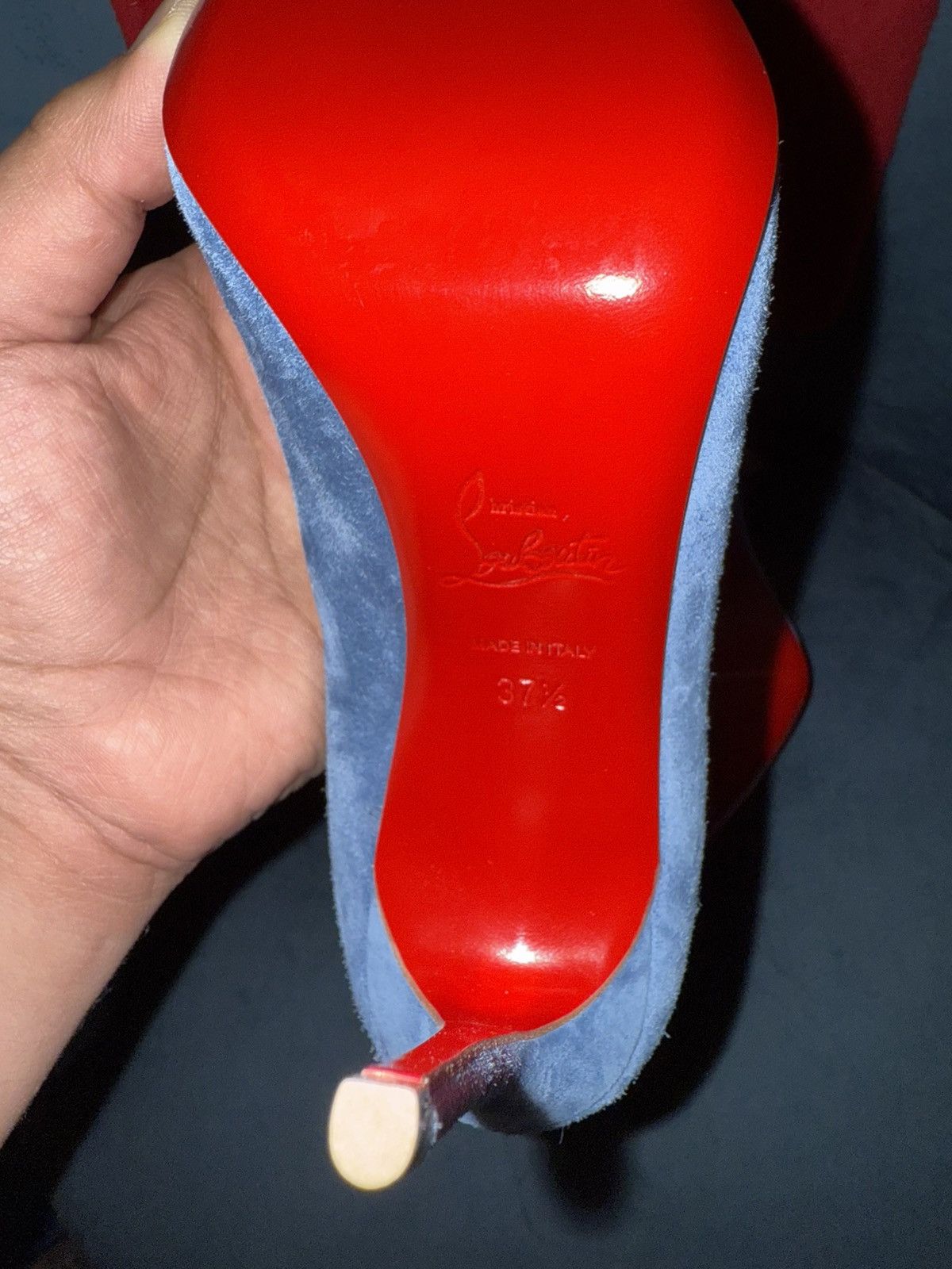 Christian Louboutin Christian Louboutin Kate 100 LAC Blue Suede Size US 7.5 / IT 37.5 - 5 Thumbnail