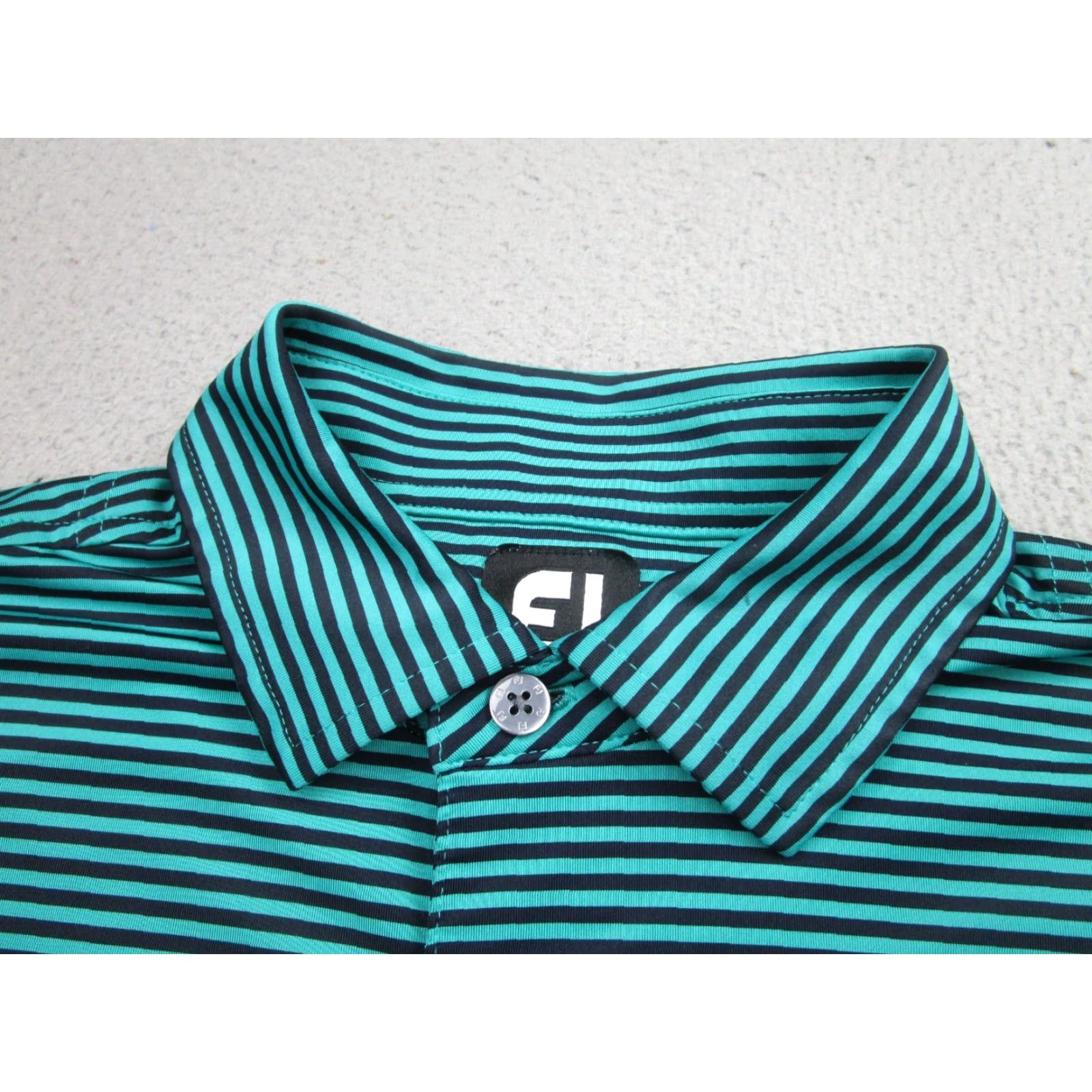 Footjoy FootJoy Polo Shirt Mens L Blue Teal Striped Performance Coto de Caza Golf Club Size US L / EU 52-54 / 3 - 5 Thumbnail