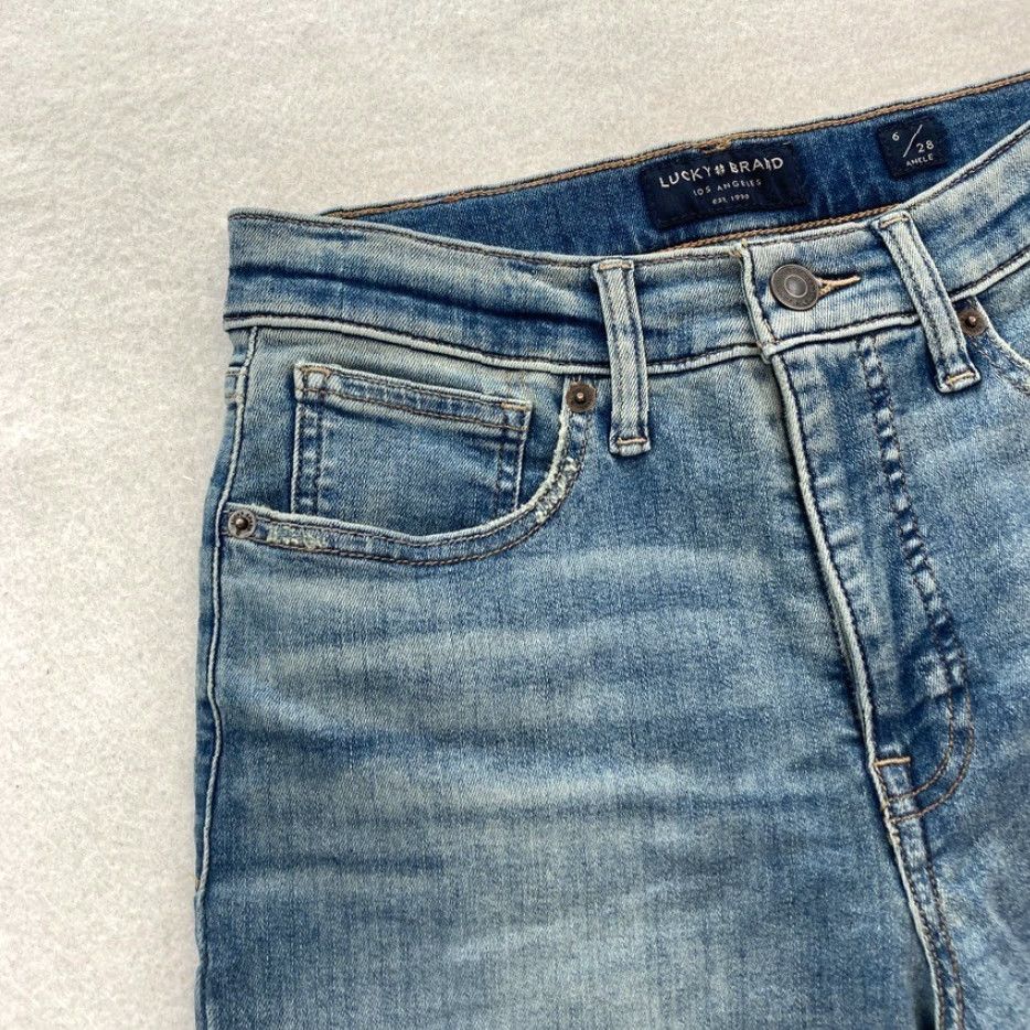 Lucky Brand Lucky Brand Bridgette Skinny Jeans Women's 6 Light Wash Blue Stretch Denim Jeans - 5-Pocket, High Rise, Regular Size 6 Womens Blue Pattern Solid Size 26" / US 2 / IT 38 - 3 Thumbnail