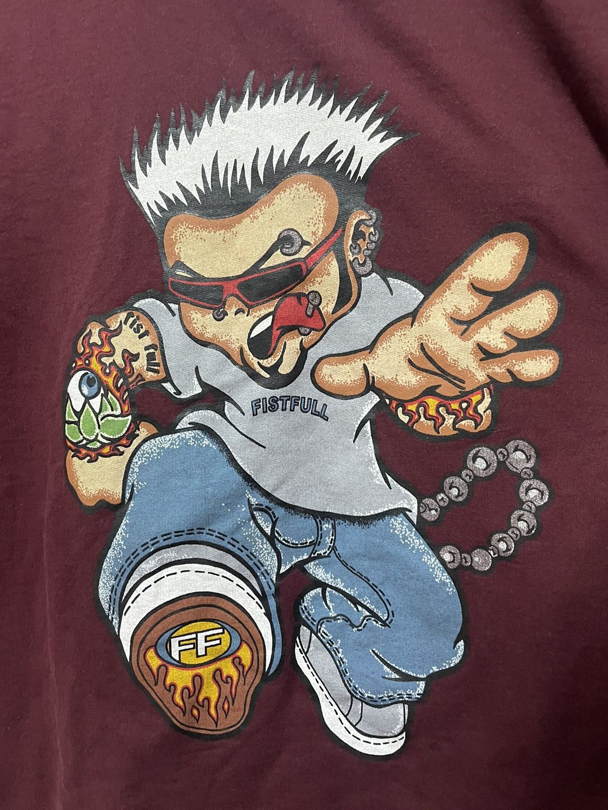 Vintage Vintage 90s Fistfull Sweatshirt Skate Hip Hop Y2K Graphic XL Size US XL / EU 56 / 4 - 3 Thumbnail