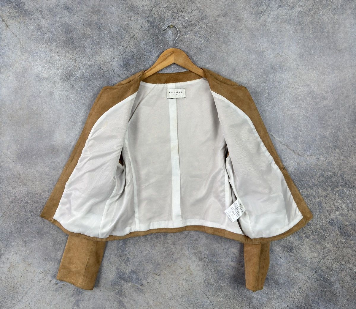 Sandro SANDRO Paris Suede Leather Womens Jacket Removable Sleeves Size M / US 6-8 / IT 42-44 - 8 Thumbnail