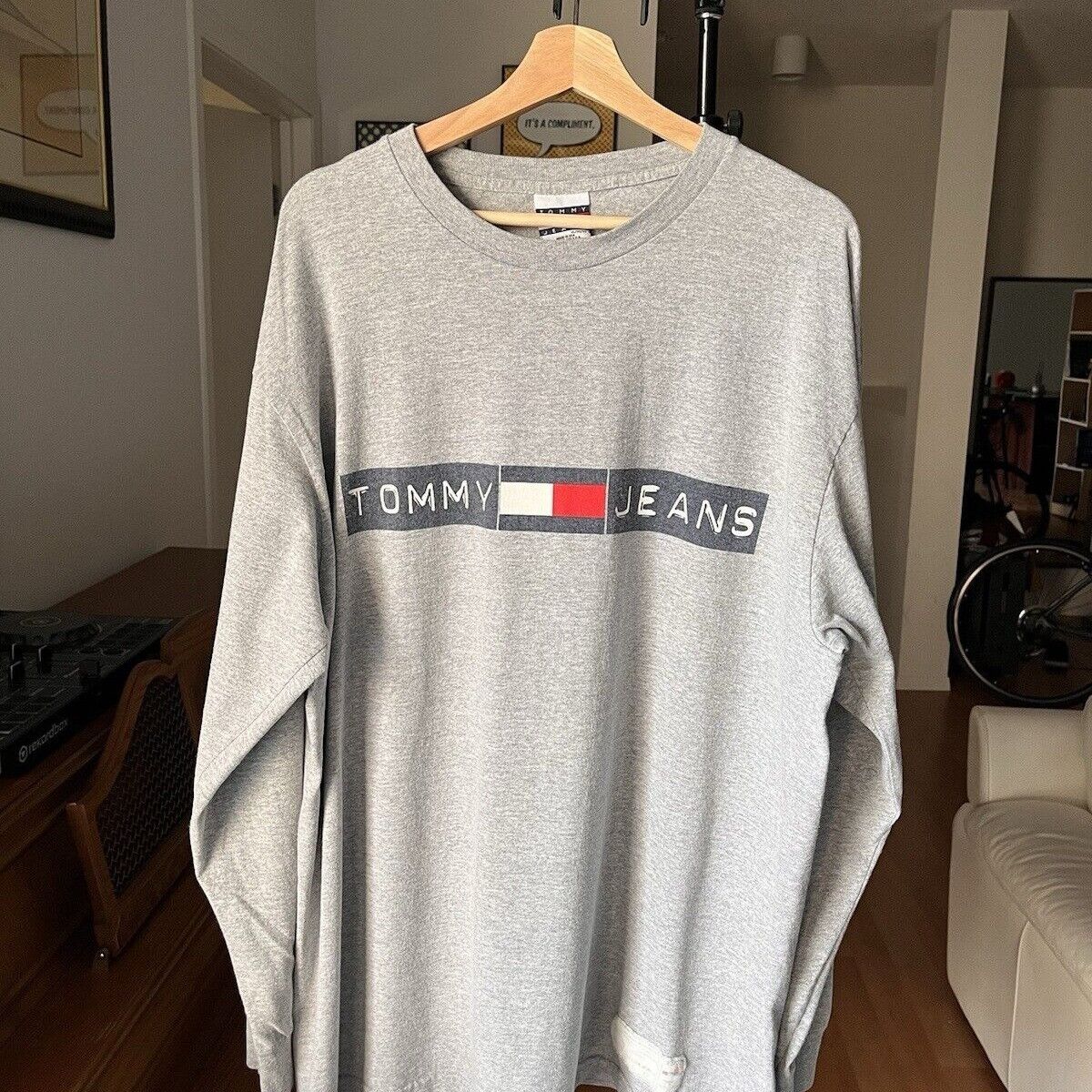 Tommy Hilfiger VINTAGE TOMMY HILFIGER TOMMY JEANS GREY LONG SLEEVE T SHIRT Size US XL / EU 56 / 4 - 1 Thumbnail