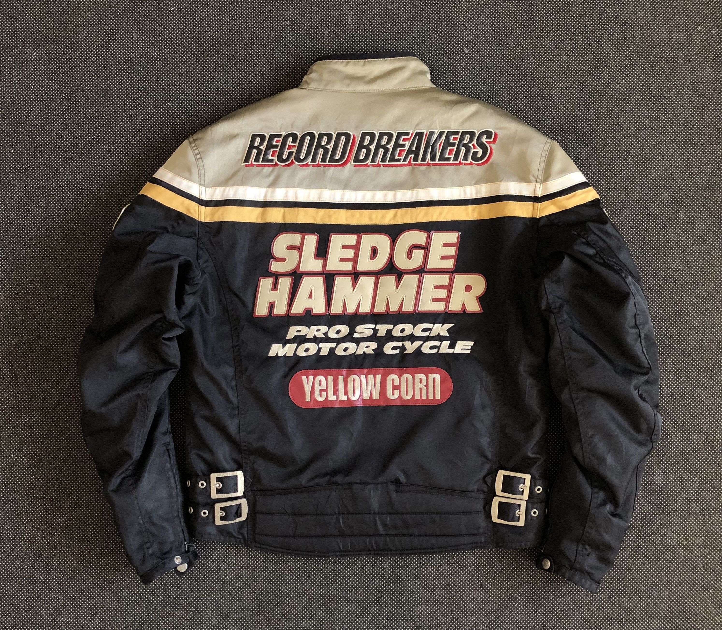 RARE🔥VINTAGE YELLOW CORN SLEDGEHAMMER MOTORSPORT JACKET