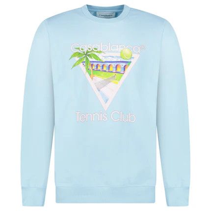 Casablanca o1mle0326 Printed Sweatshirt Tennis Club Icon in Pale Blue Size US L / EU 52-54 / 3 - 1 Thumbnail
