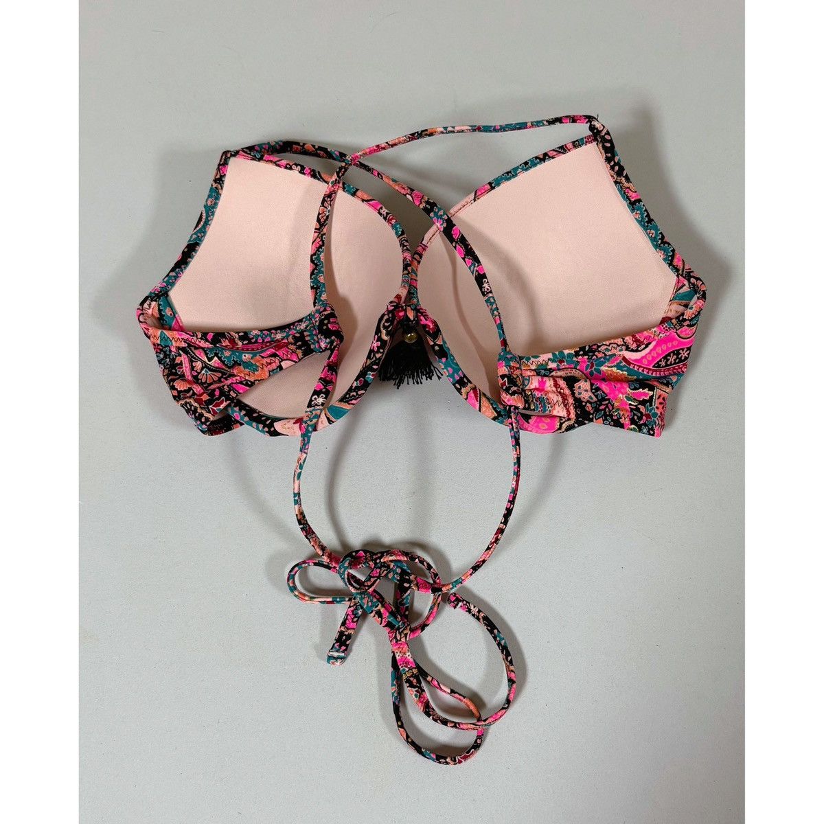 Other Pink Paisley Bikini Top Swimwear Bathing Suit Size 34C 🩷🖤✨ Size M / US 6-8 / IT 42-44 - 4 Thumbnail