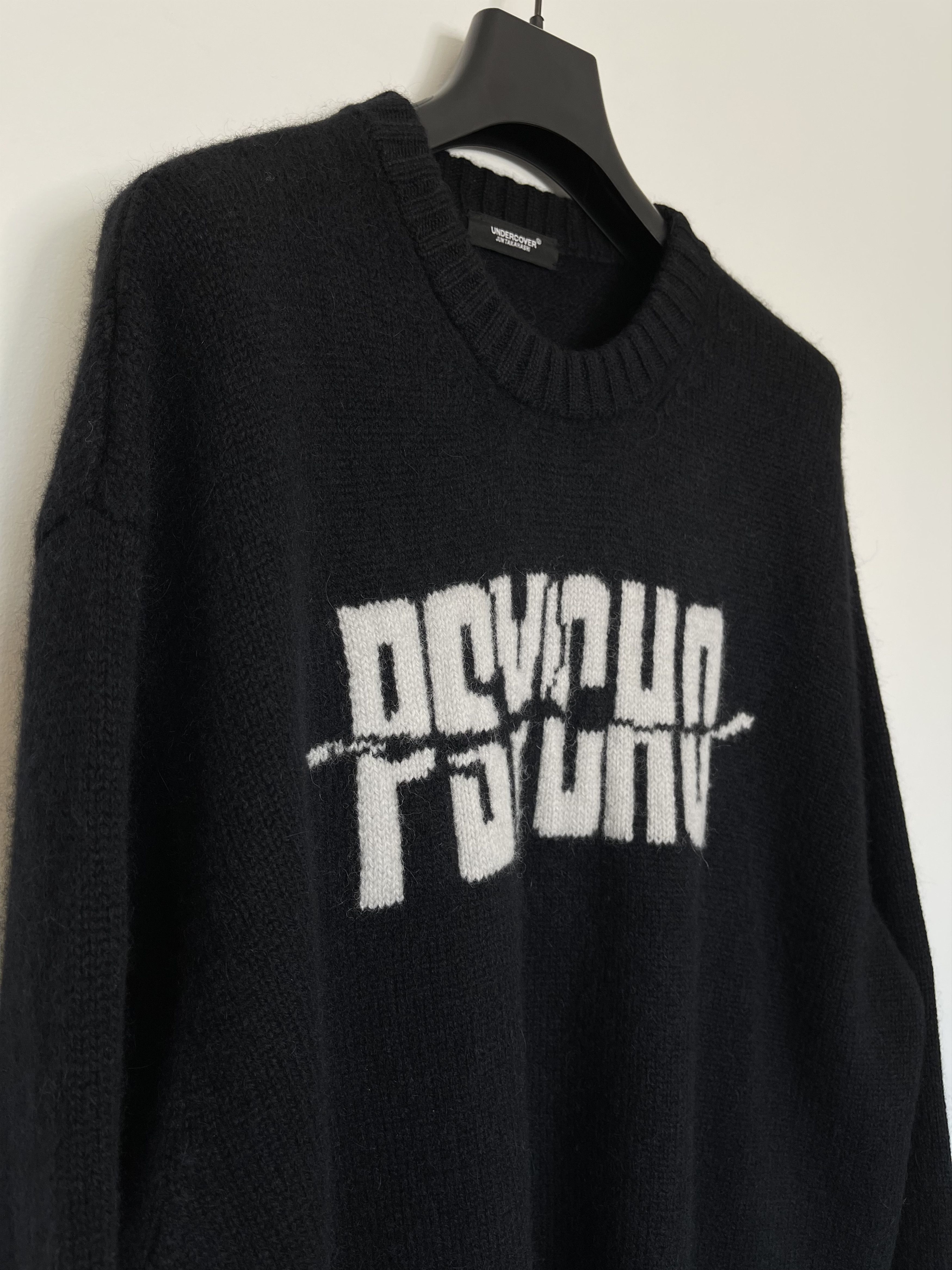 image of Jun Takahashi x Undercover Sz 4 Black Knit Alpaca Wool Knit Psychophilia Psycho Fw22, Men's