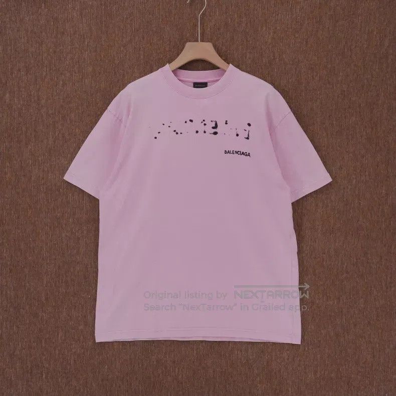 Balenciaga Balenciaga Pink splatter logo short-sleeved Size US S / EU 44-46 / 1 - 1 Thumbnail