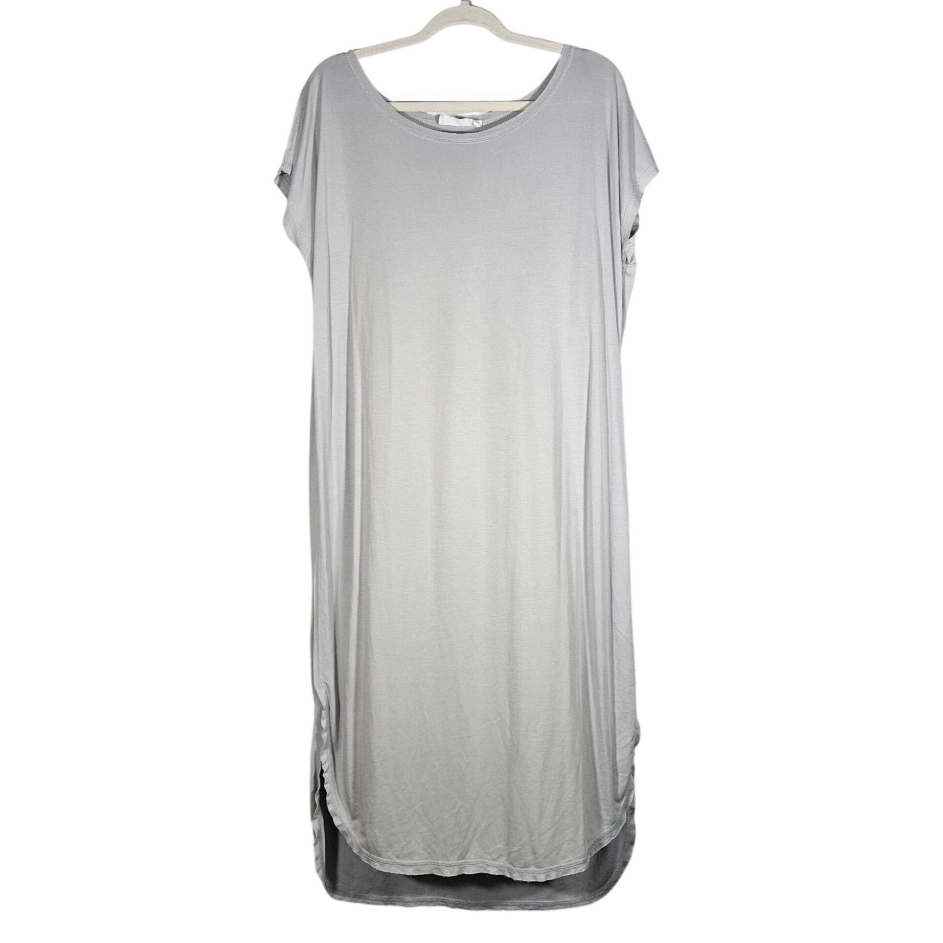 Other Double Zero Women Grey Modal Midi Dress Med Minimalist Cotta Size M / US 6-8 / IT 42-44 - 2 Thumbnail