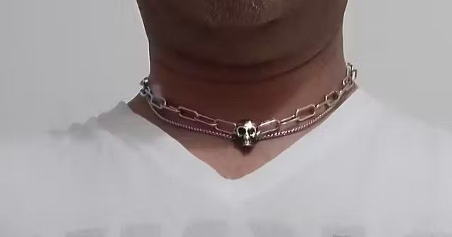 Jewelry Eye Skull Pendant Chain Necklace Size ONE SIZE - 2 Thumbnail
