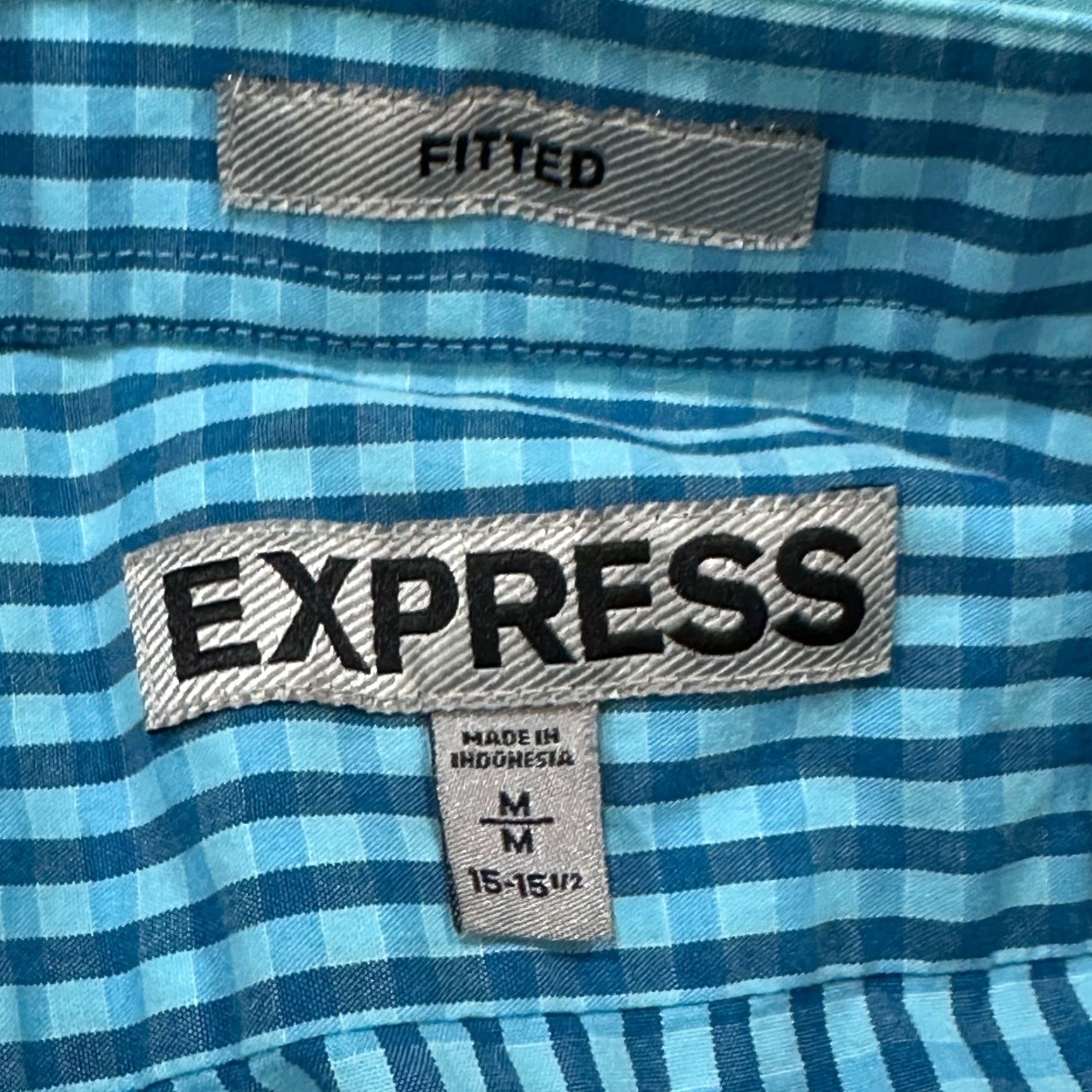Express VINTAGE Express Shirt Blue Size M Cotton 100% Button Up Check Gingham Preppy Business Casual Mens Size US M / EU 48-50 / 2 - 6 Thumbnail