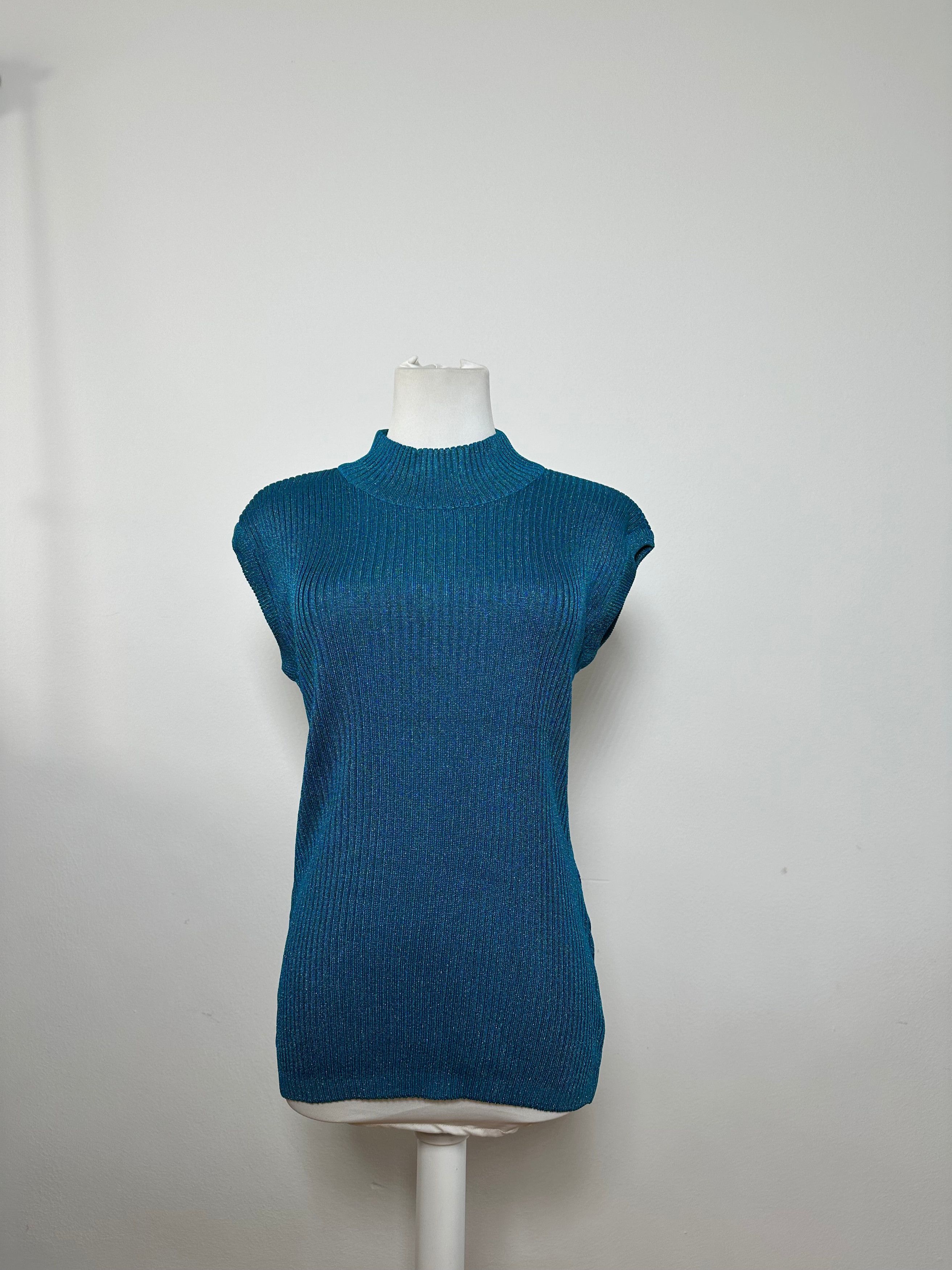 Dior Vintage Turtleneck Wool Top Blue Green L Size L / US 10 / IT 46 - 1 Thumbnail