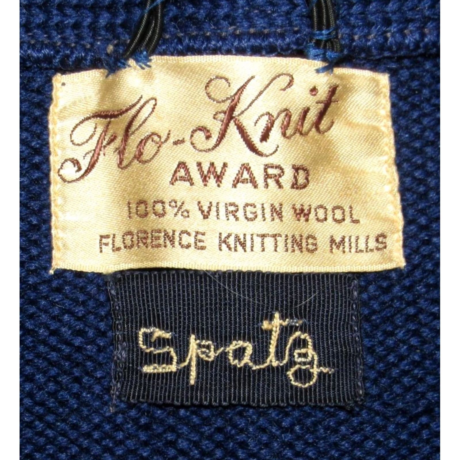 Vintage Vtg 60s FLORENCE KNITTING MILLS Wool Varsity Cardigan Sweater M/L Mens Blue Wool Varsity Letterman Cardigan Sweater Size US M / EU 48-50 / 2 - 4 Thumbnail