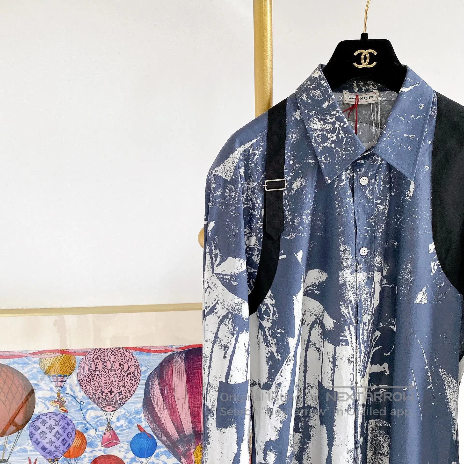 Alexander McQueen Alexander McQueen Blue Printed Shirt. Size US XL / EU 56 / 4 - 3 Thumbnail