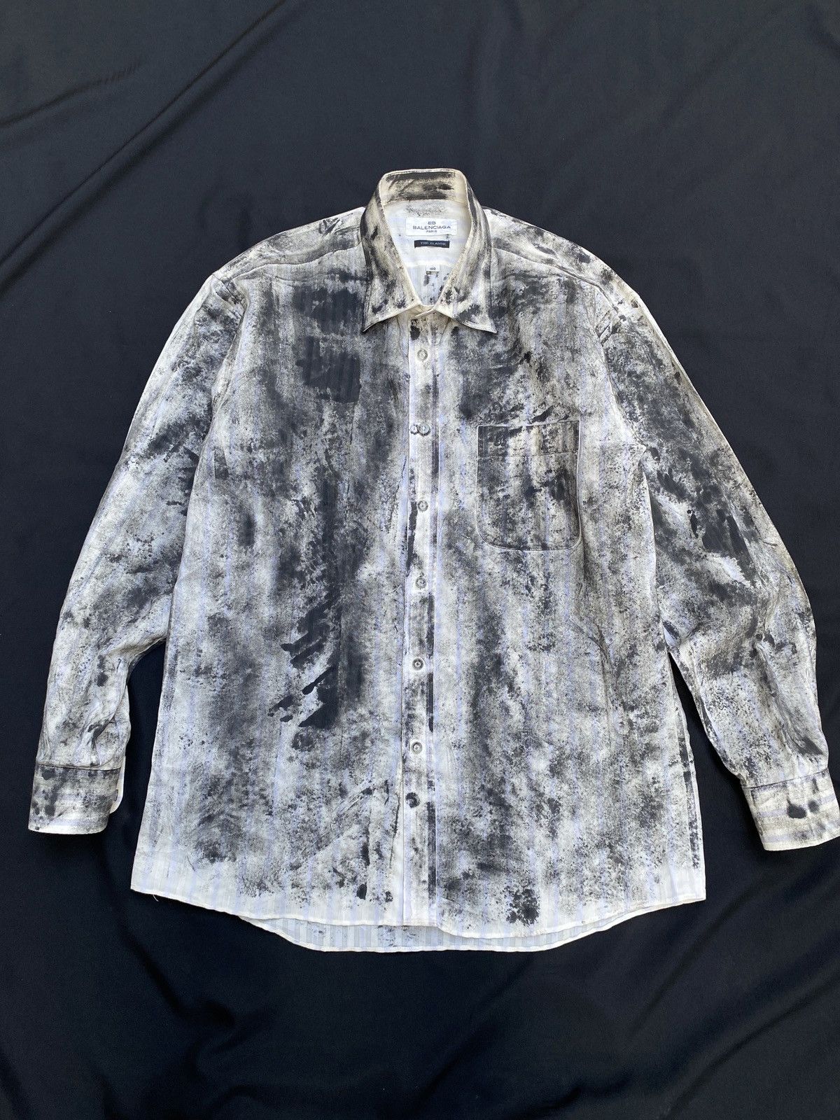 Balenciaga Vintage Balenciaga Trompe l’oeil Painted Button Shirt Size US L / EU 52-54 / 3 - 1 Thumbnail