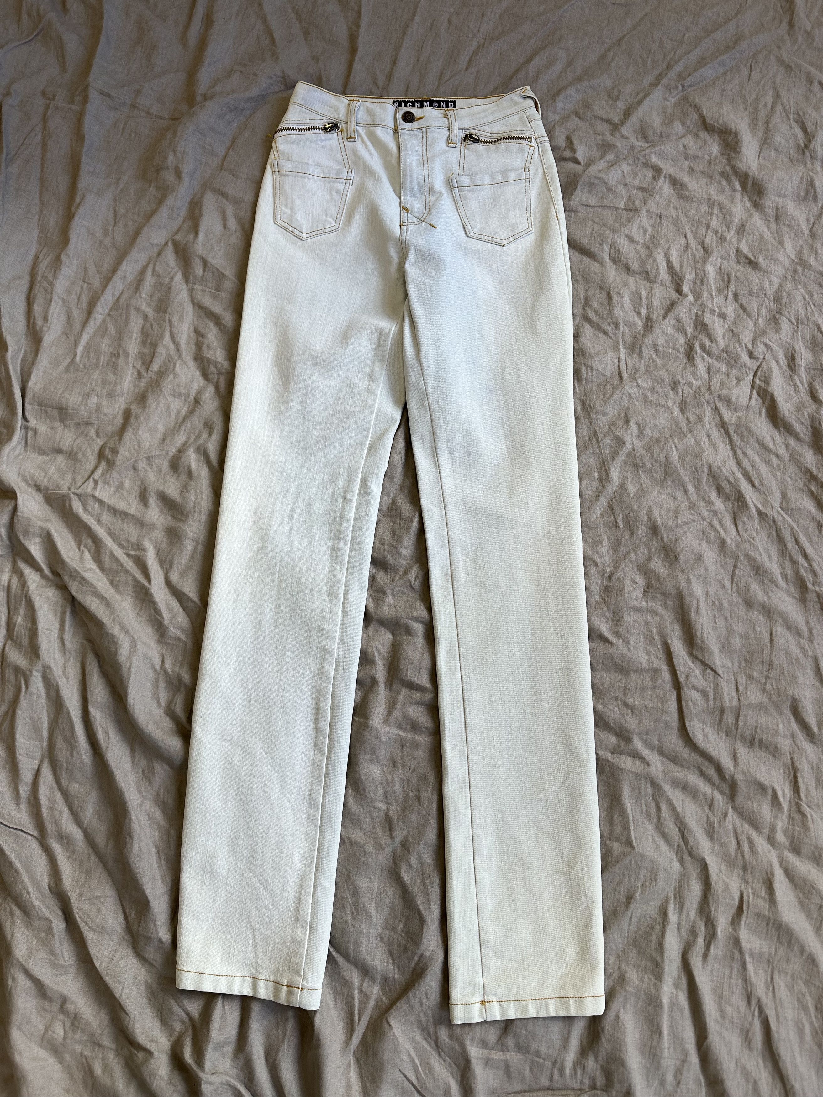 John Richmond Richmond Vintage y2k Rhinstone Logo Denim Jeans 6654AC Size 28" / US 6 / IT 42 - 2 Thumbnail