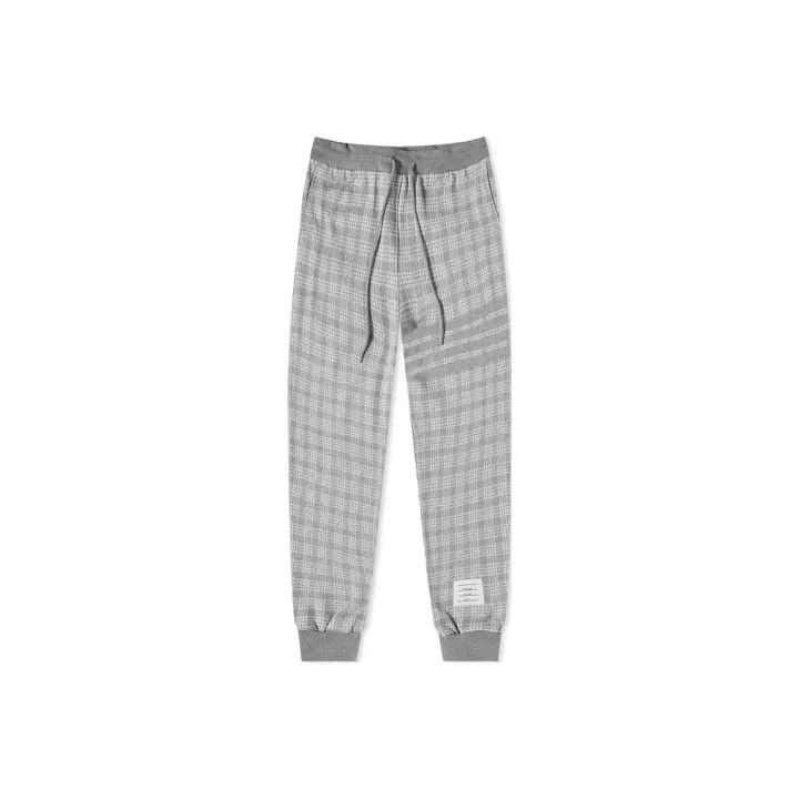 Thom Browne Gray Plaid Drawstring Track Pants 0079
