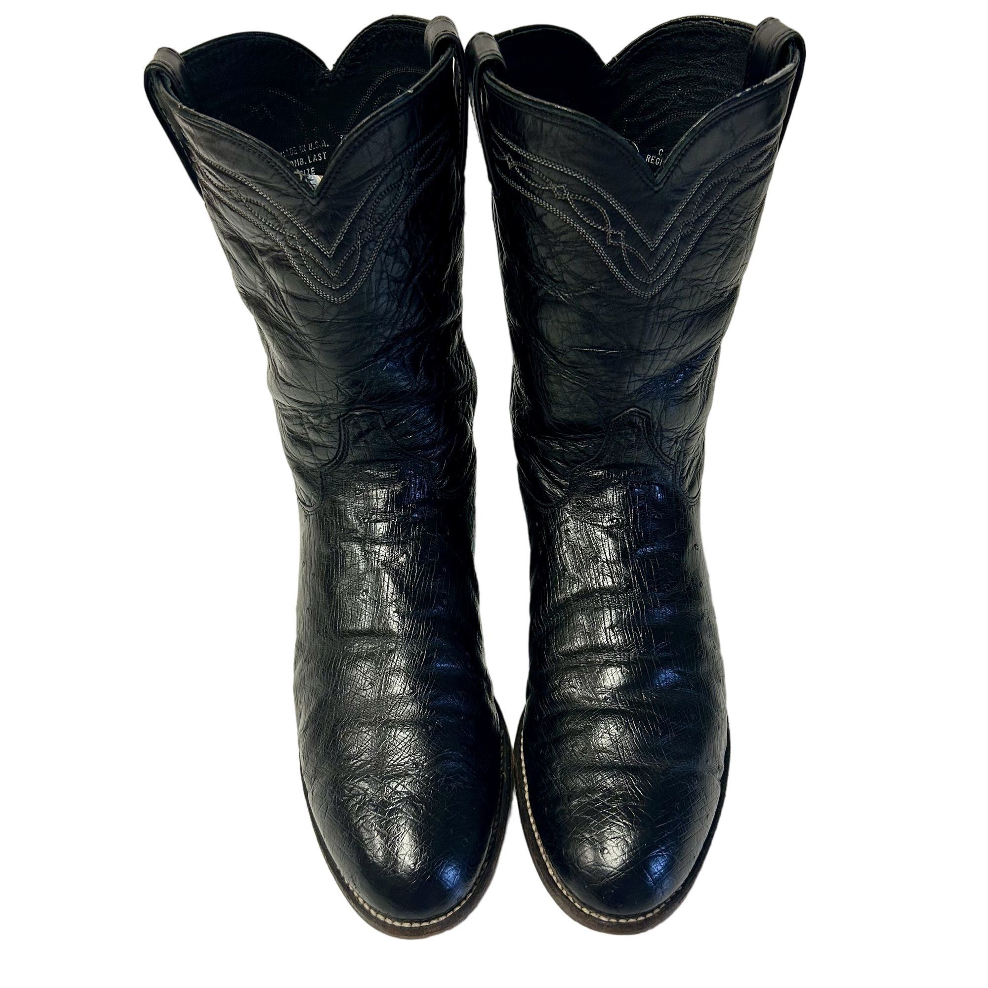 Justin Vtg Justin EXOTIC Leather Cowboy Western Ostrich Boots Size US 9.5 / EU 42-43 - 3 Thumbnail