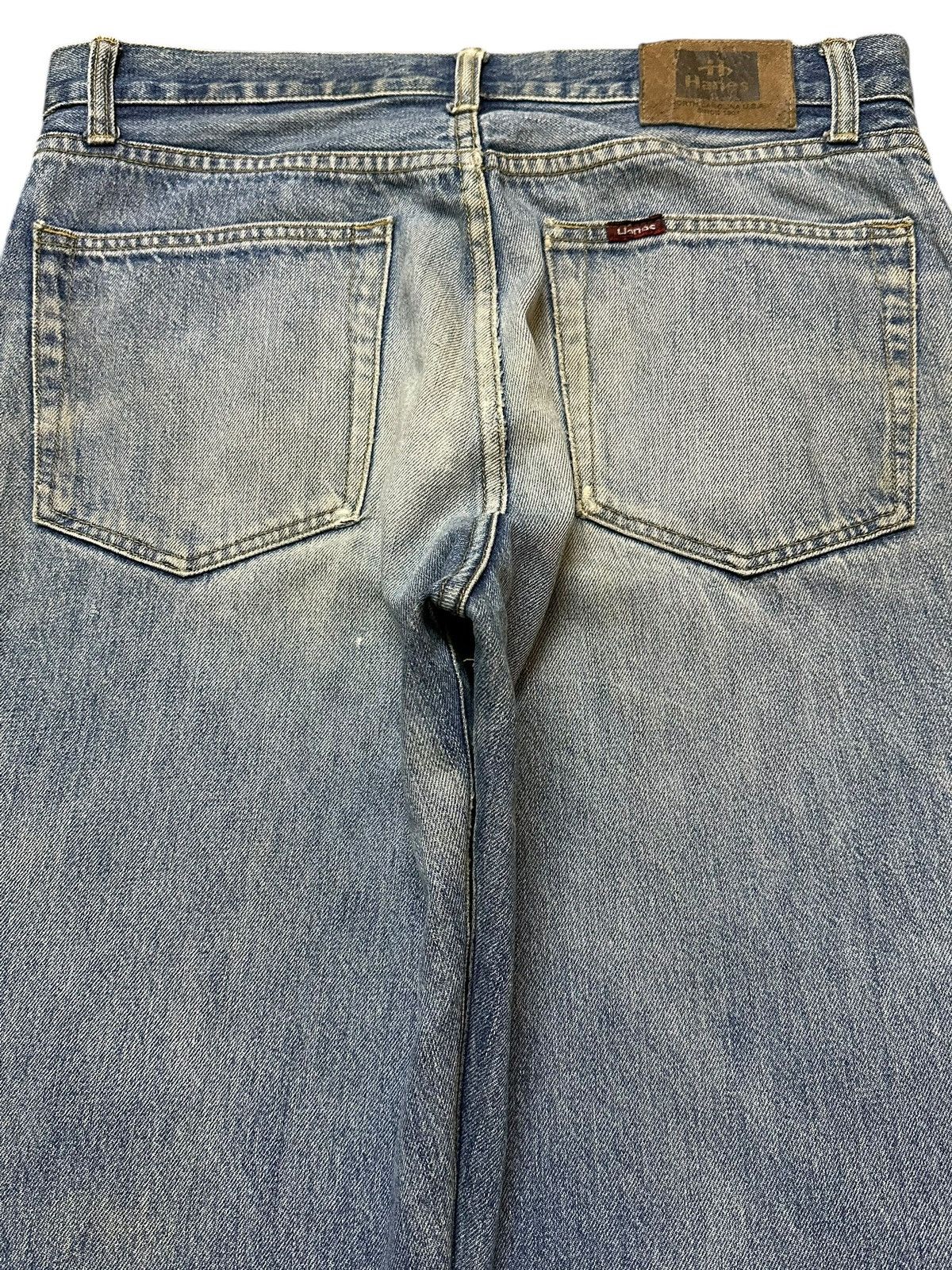 Hanes Vintage Hanes Mud Wash Faded Style Distress Baggy Jeans Size US 33 - 5 Thumbnail
