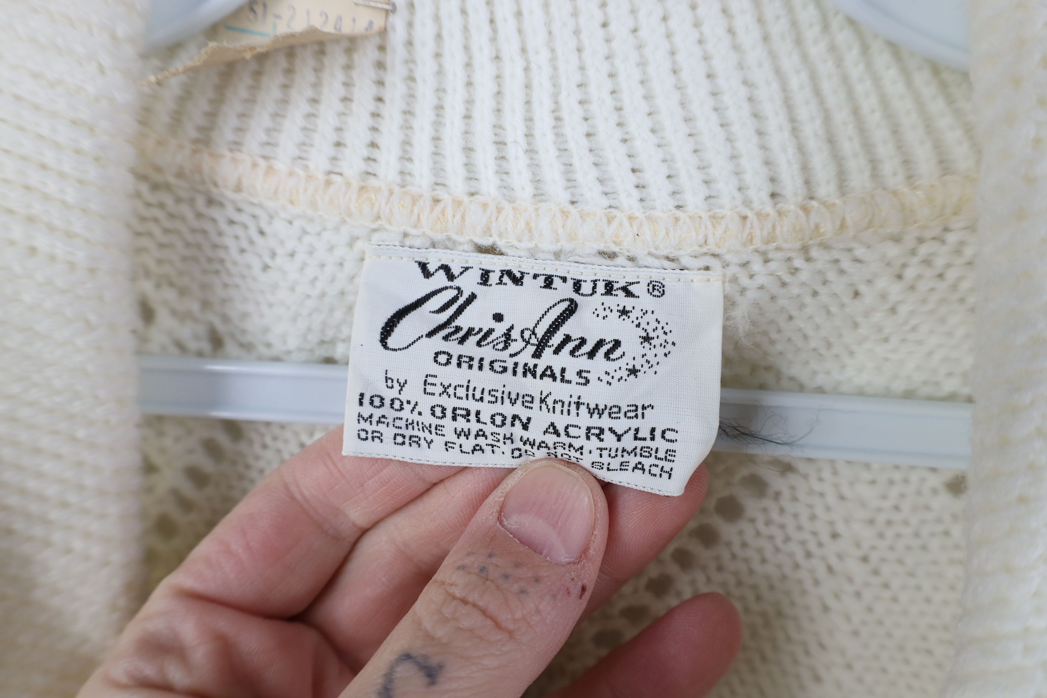 Vintage Deadstock Vintage 50s Collared Open Front Cardigan Sweater Size L / US 10 / IT 46 - 5 Thumbnail