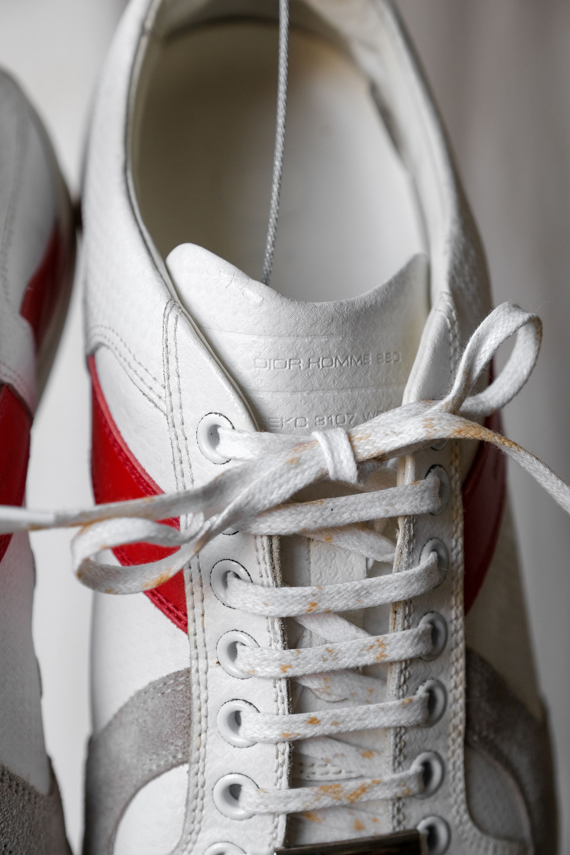 Dior DIOR HOMME White/Red/Grey Leather Sneakers Size US 8.5 / EU 41-42 - 3 Thumbnail