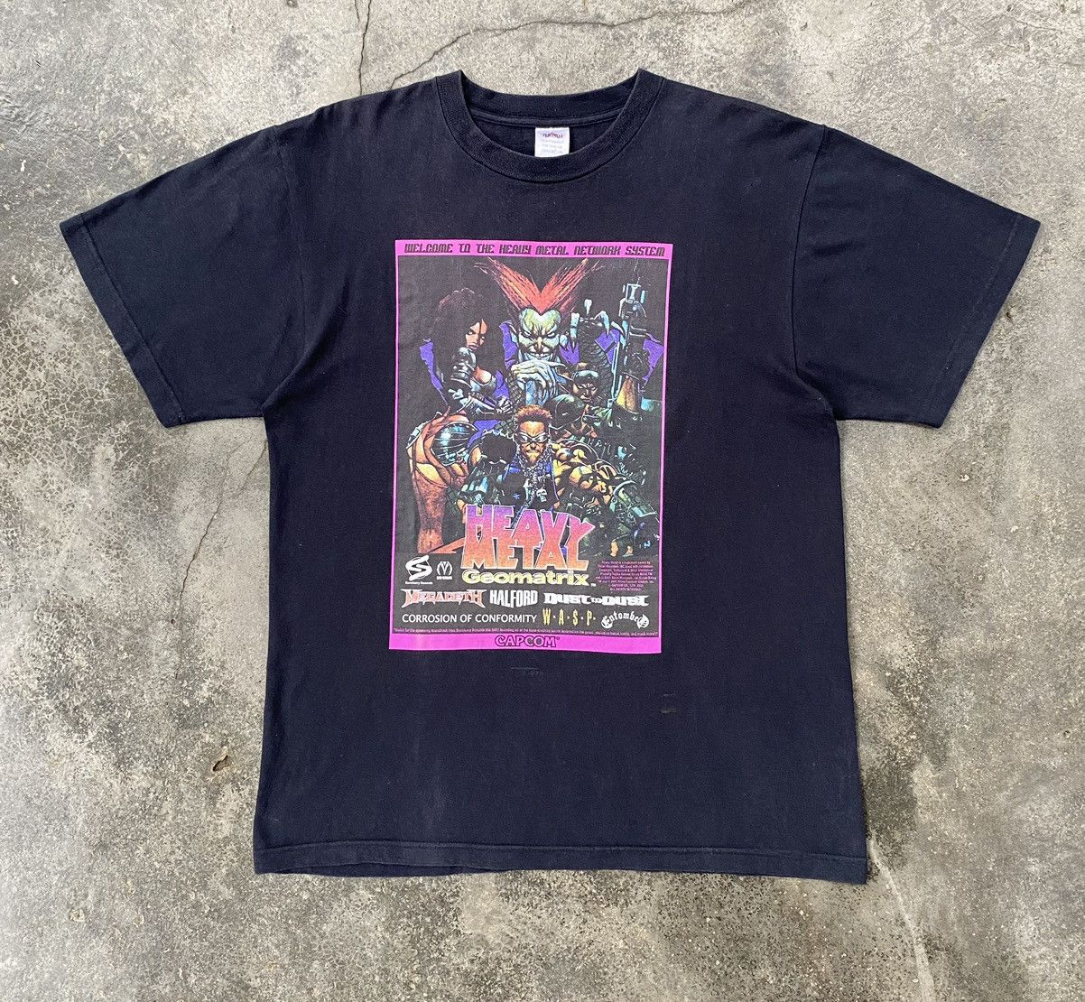 Vintage Heavy Metal selling Capcom Santuary Record Tee 2001