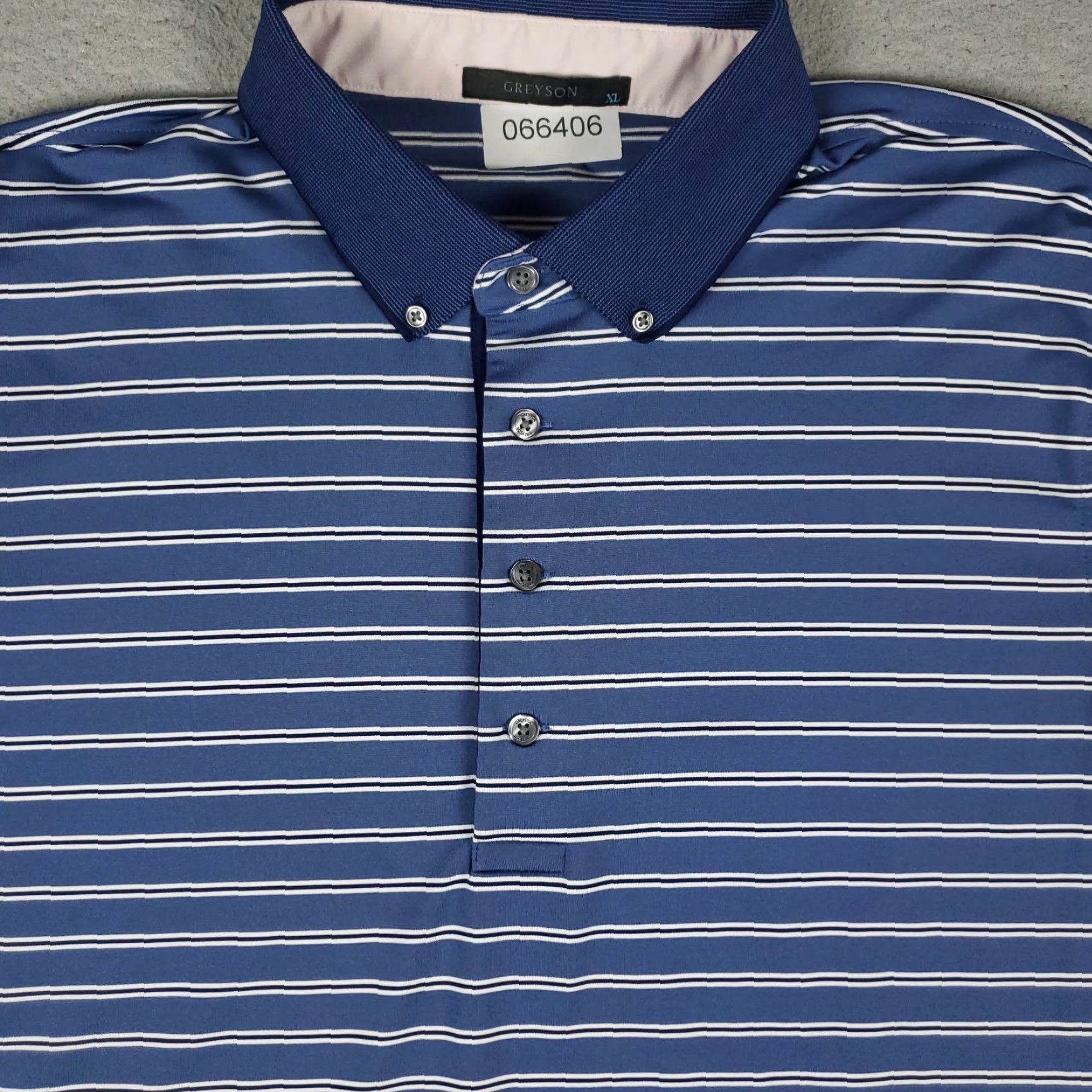 Vintage Greyson Polo Shirt Mens XL Blue Striped Wolf Golf Short Sleeve Polo Size US XL / EU 56 / 4 - 2 Thumbnail