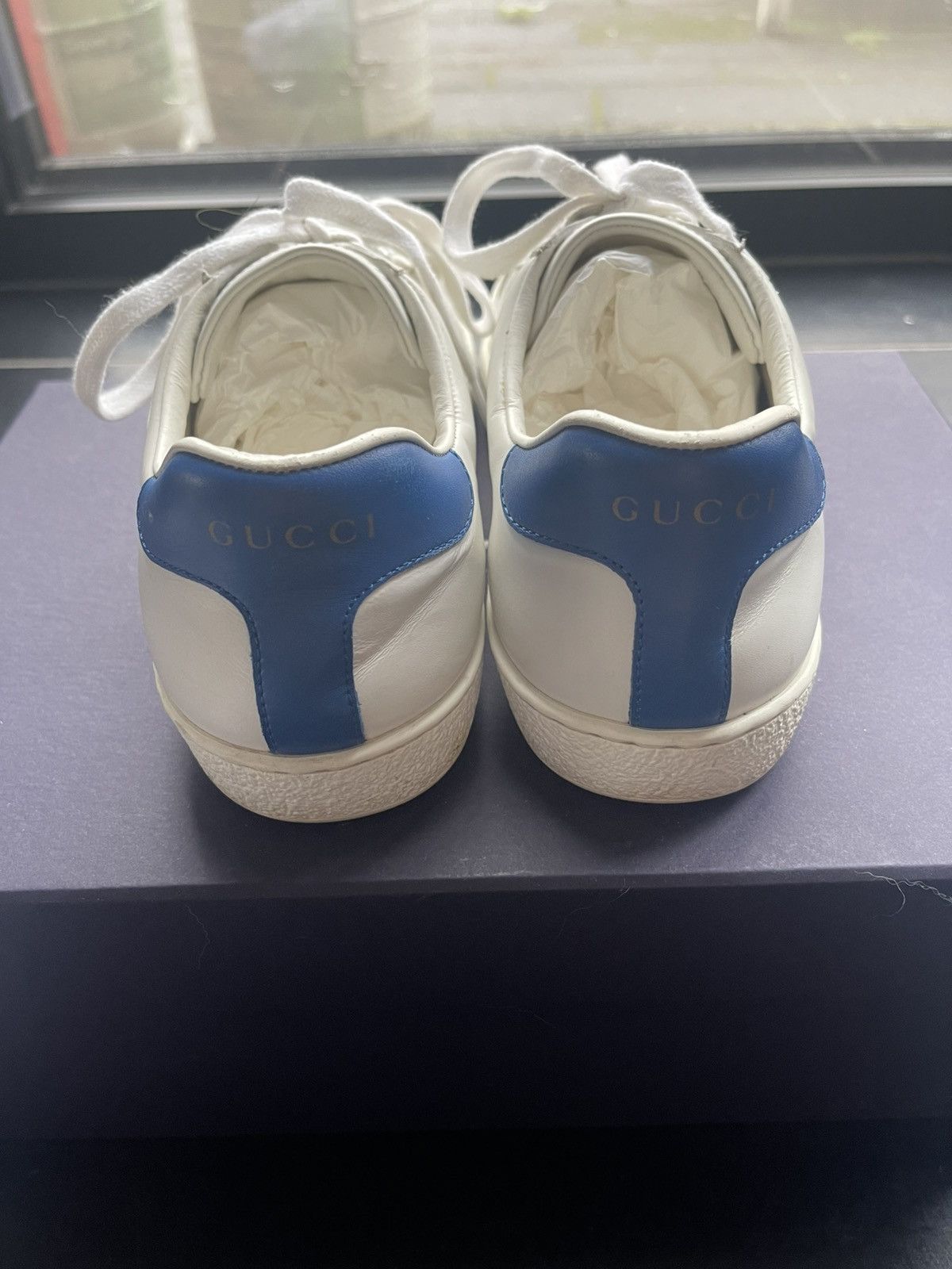 Gucci New Ace Tennis-embroidered Leather Low-top Sneakers Size US 7.5 / EU 40-41 - 4 Thumbnail