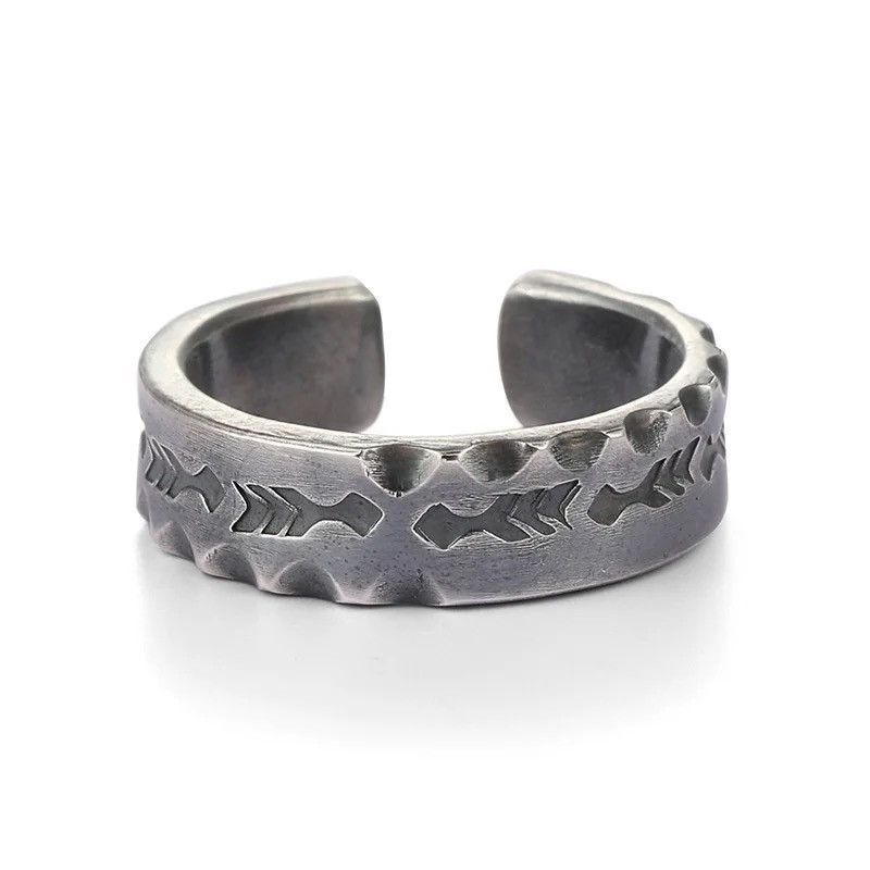 Jewelry × Vintage Retro Mysterious Lines Pattern Open Size Ring Size ONE SIZE - 4 Thumbnail