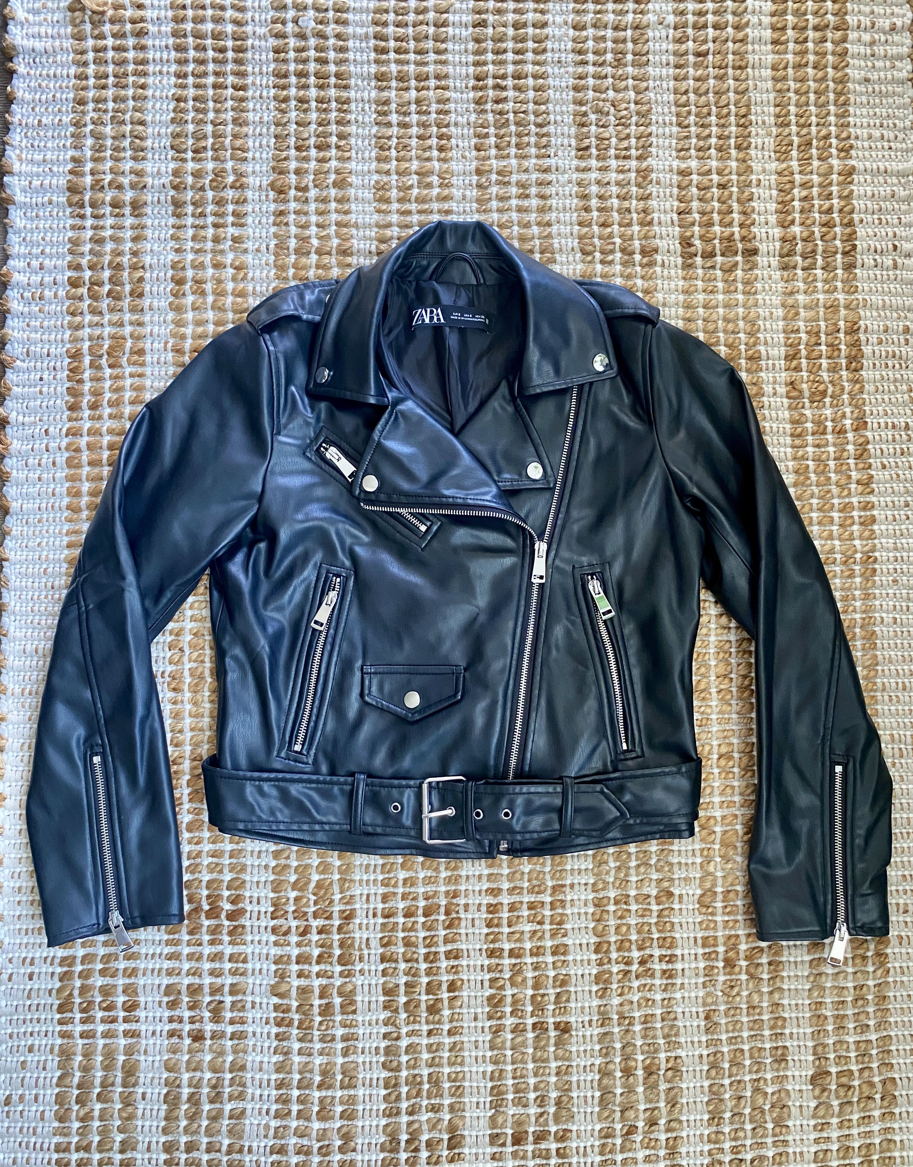 Zara Zara Faux Leather Biker Jacket – Black Size S / US 4 / IT 40 - 1 Thumbnail