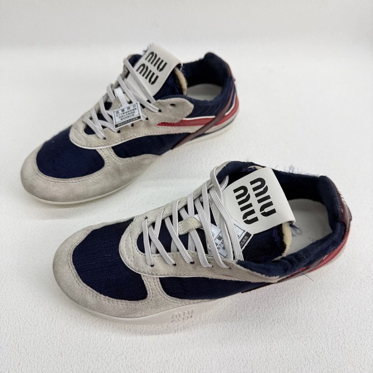 Miu Miu Miu Miu Blue Lowtop Sneakers us_5 Women Size US 5 / IT 35 - 1 Thumbnail
