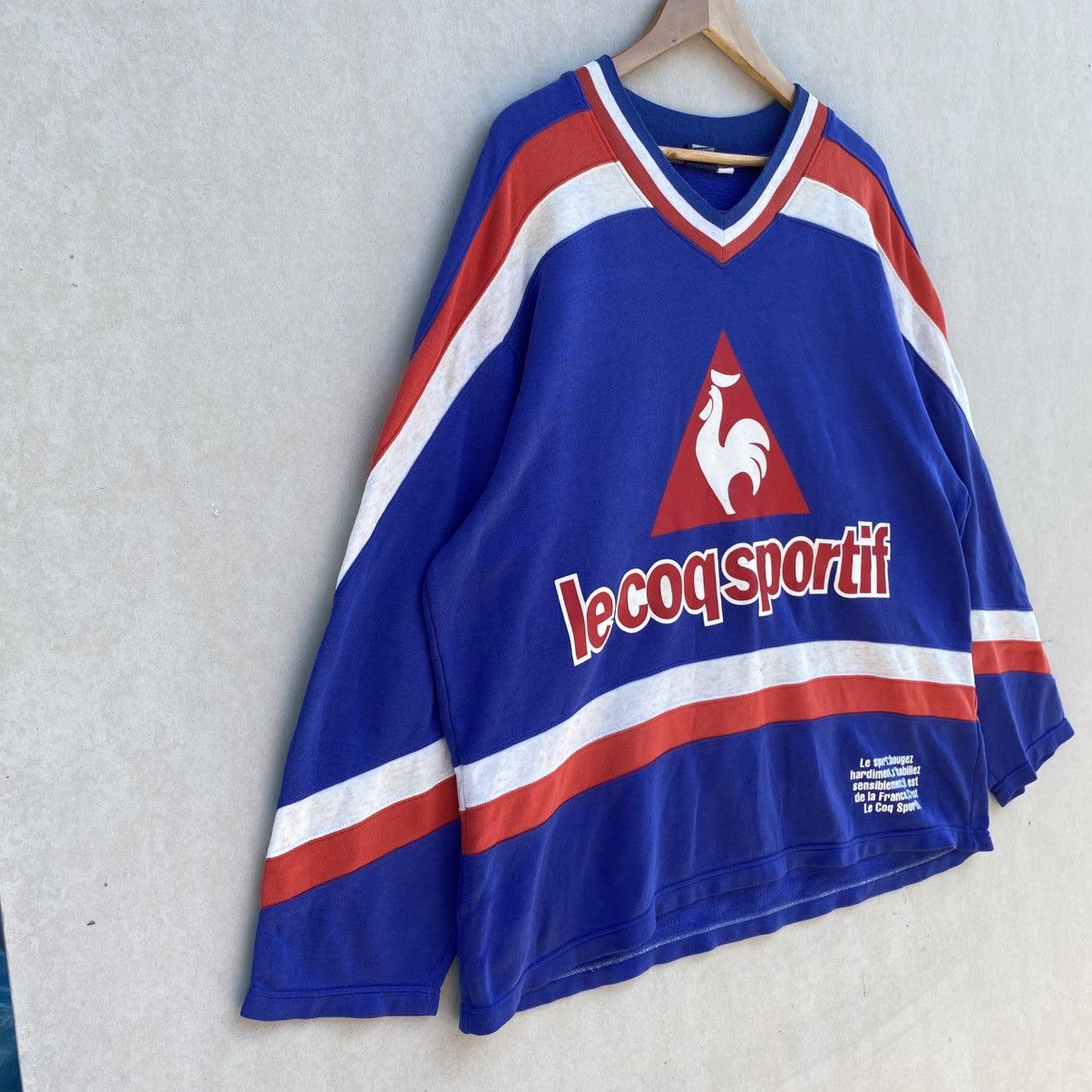 Le Coq Sportif × Vintage 🔥 Vintage Le Coq Sportif Vintage Pullover 90s Big Logo Size US XXL / EU 58 / 5 - 4 Thumbnail