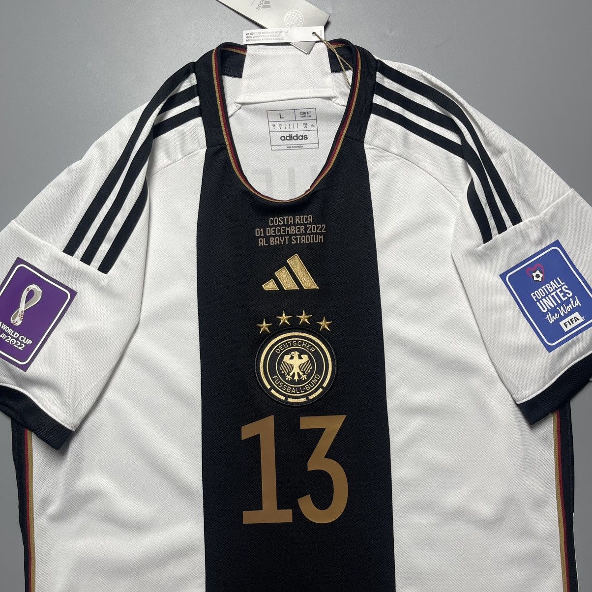 Adidas GERMANY ADIDAS 2022 WORLD CUP SOCCER HOME JERSEY #13 MULLER Size US L / EU 52-54 / 3 - 4 Thumbnail