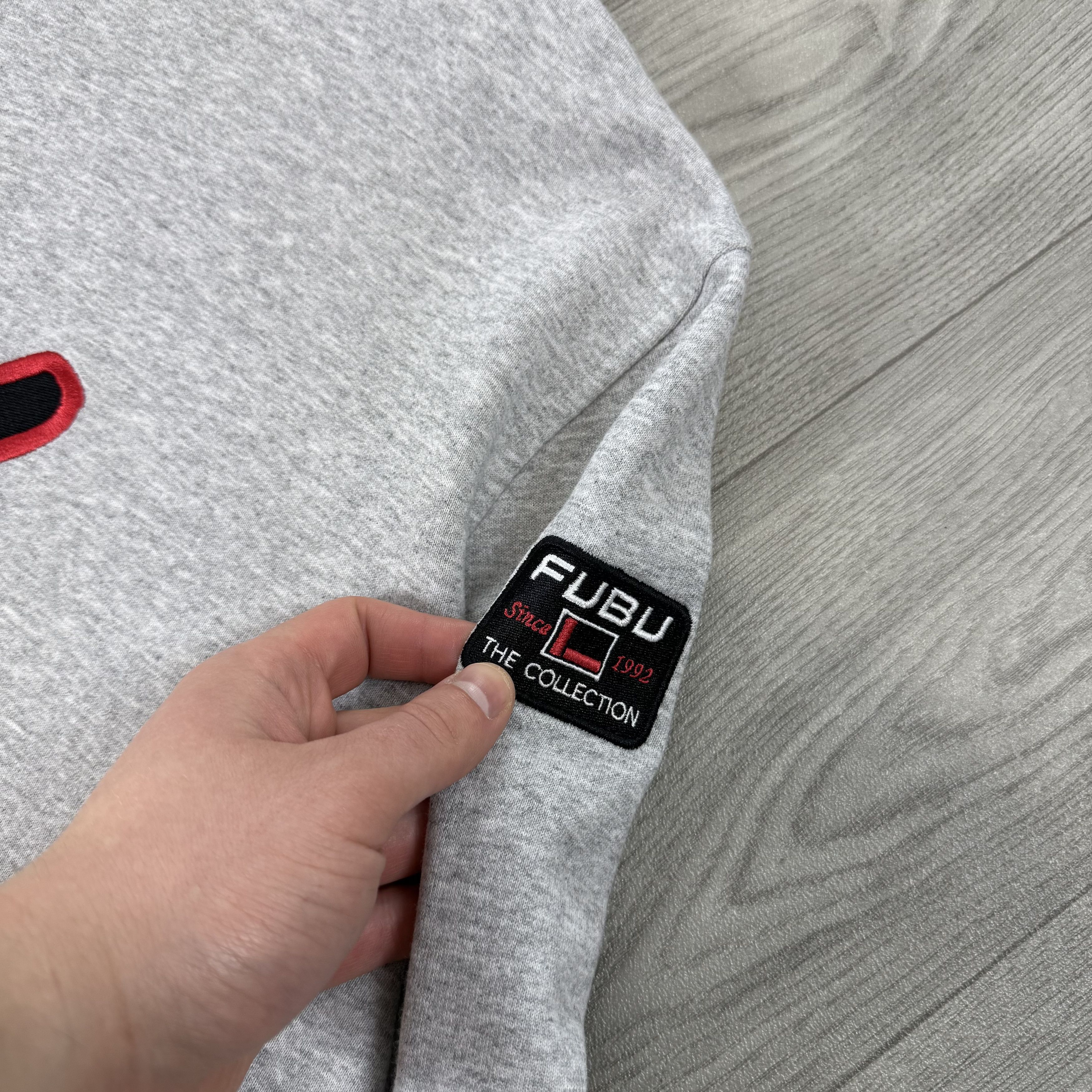 Fubu Vintage FUBU 90s Embroidered Grey Hoodie Hooded Sweat Size US XL / EU 56 / 4 - 7 Thumbnail