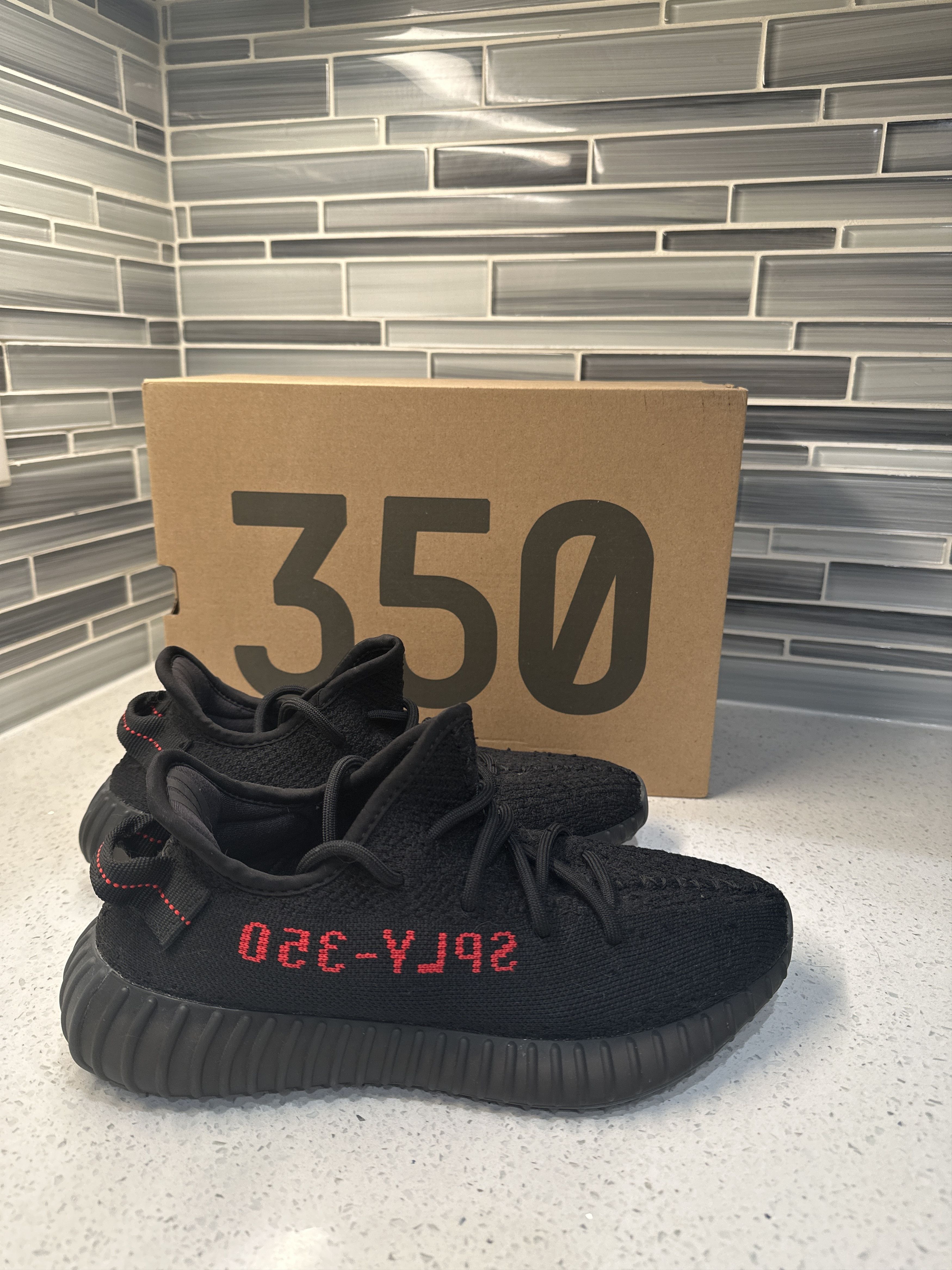 Adidas Yeezy Boost 350 V2 Black with Red Text YEEZY 350 V2  main image 2