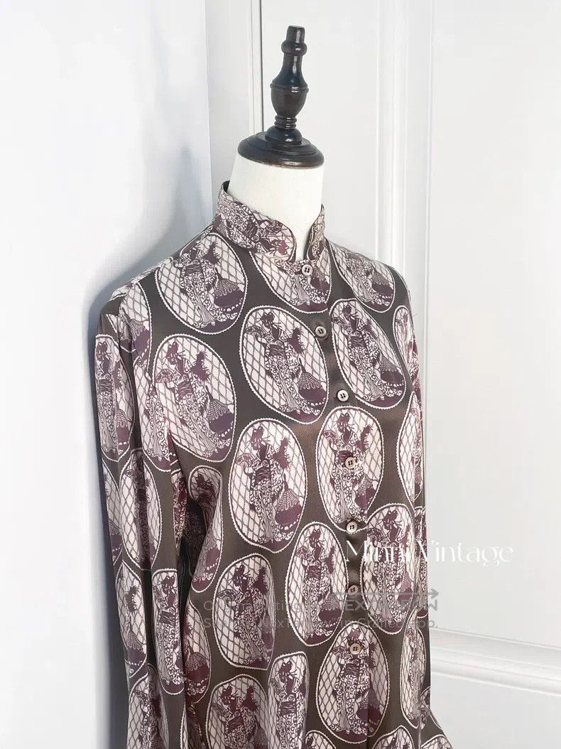 Valentino Valentino Chinese stand-up collar silk vintage shirt Size M / US 6-8 / IT 42-44 - 2 Thumbnail