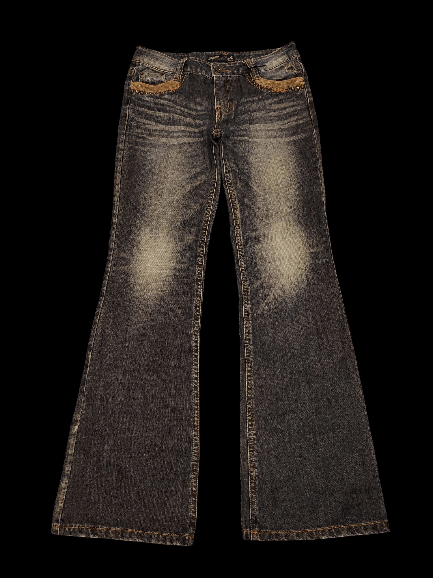 Hysteric Glamour 💥Insane💥 90s CUUM Flared Jeans Bootcut Tribal Pocket Size US 29 - 2 Thumbnail