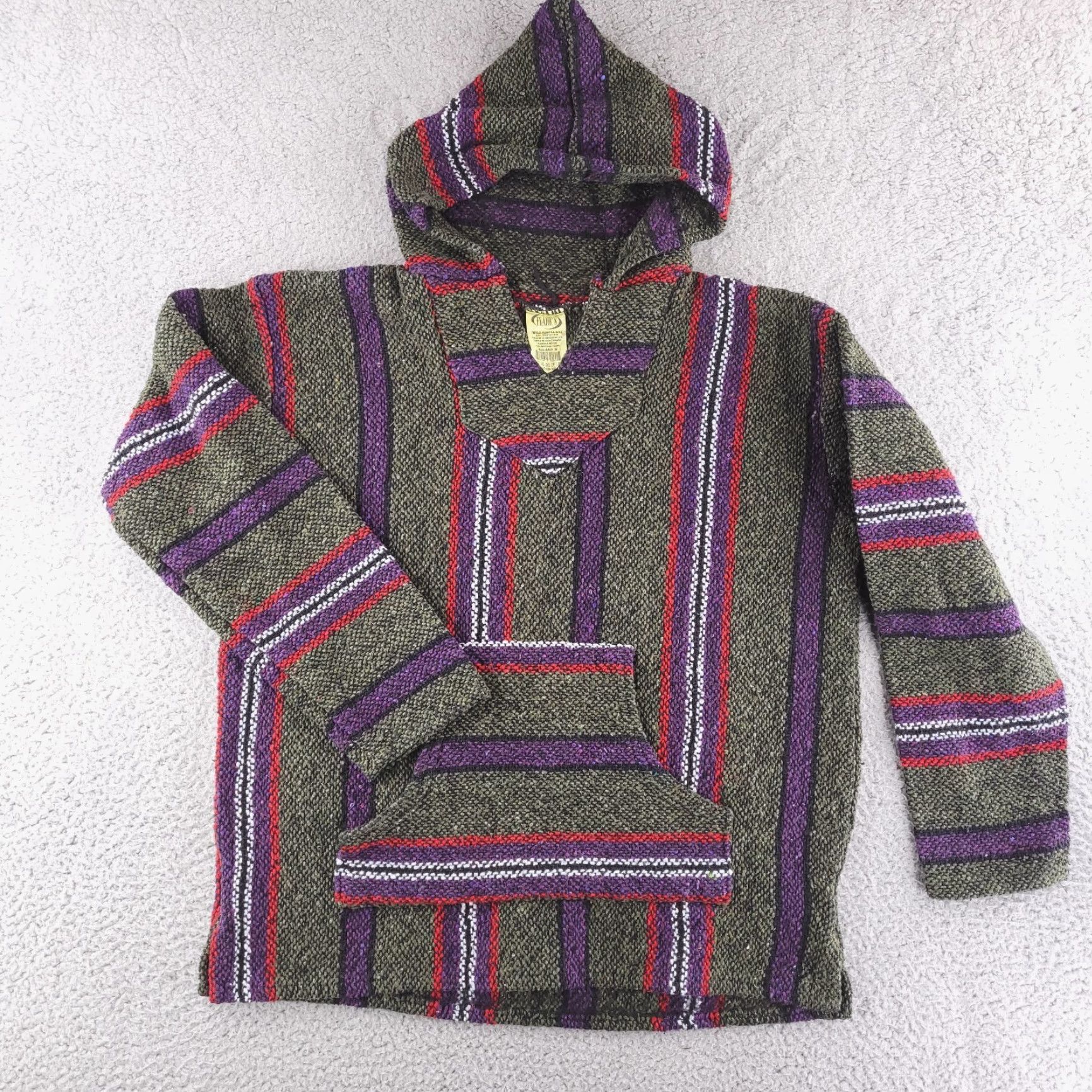 Vintage Franks Hoodie Womens M Gray Baja California Tribal Geometric Knit Pullover Shirt/Hoody Size M / US 6-8 / IT 42-44 - 2 Thumbnail