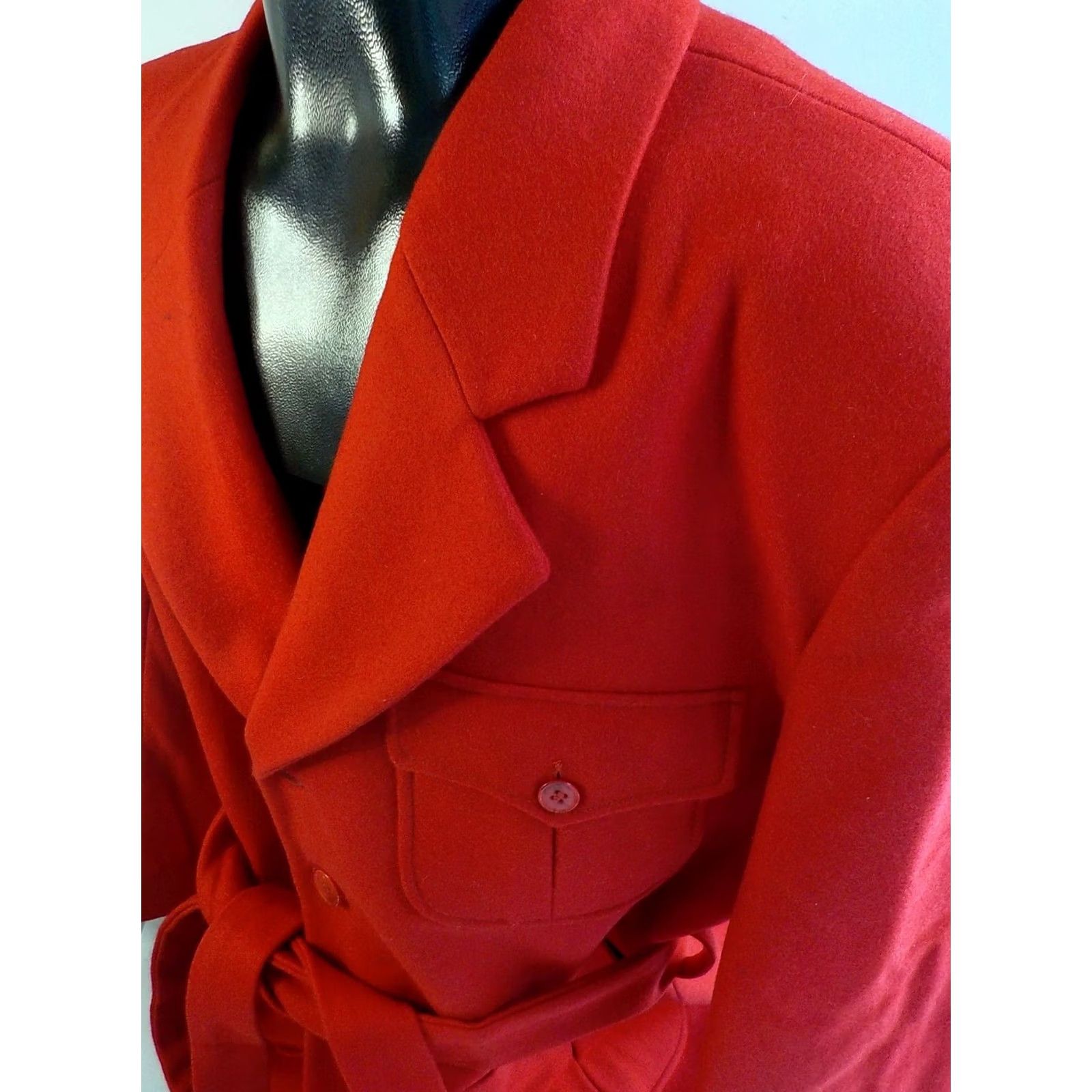Vintage SUCCESSO Uomo By Phita Belted Mens Wool Blend Coat Red L NEW WITH TAGS Jacket Overcoat"} Size US L / EU 52-54 / 3 - 5 Thumbnail
