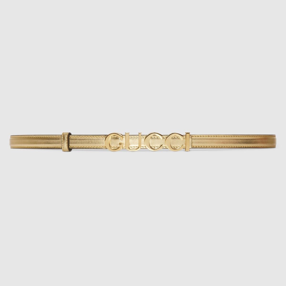 Gucci Gucci Logo Buckle Thin Belt 75 CM Size ONE SIZE - 1 Thumbnail