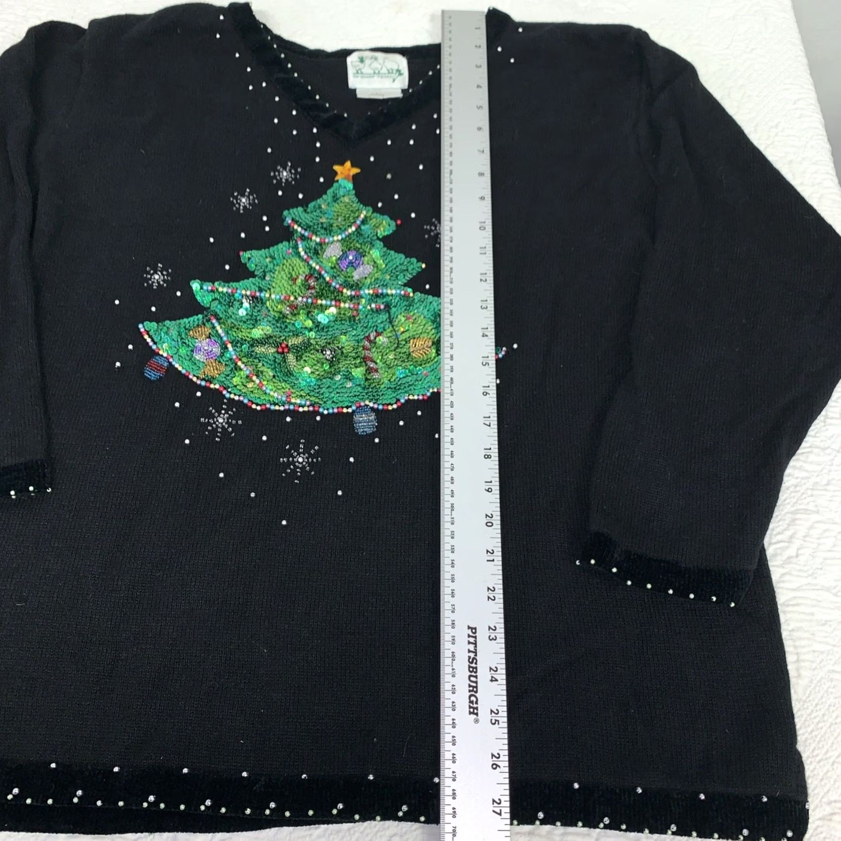 Quacker Factory Vintage Quaker Factory Womens Christmas Festive Beaded Sequin Tree Jumper Sz XXL Size XXL / US 16-18 / IT 52-54 - 4 Thumbnail