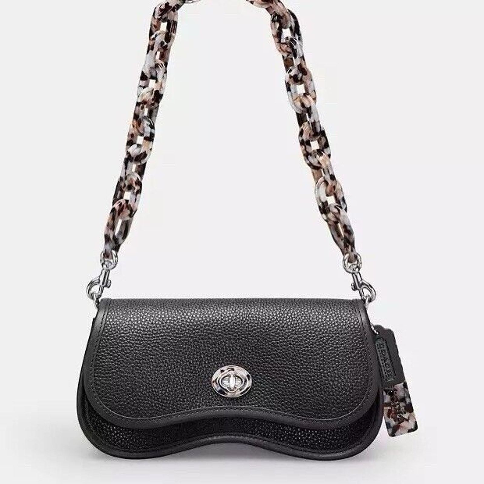 Coach NWT Coach Wavy Dinky Bag Shoulde Crossbody Black CK113 Size ONE SIZE - 8 Thumbnail