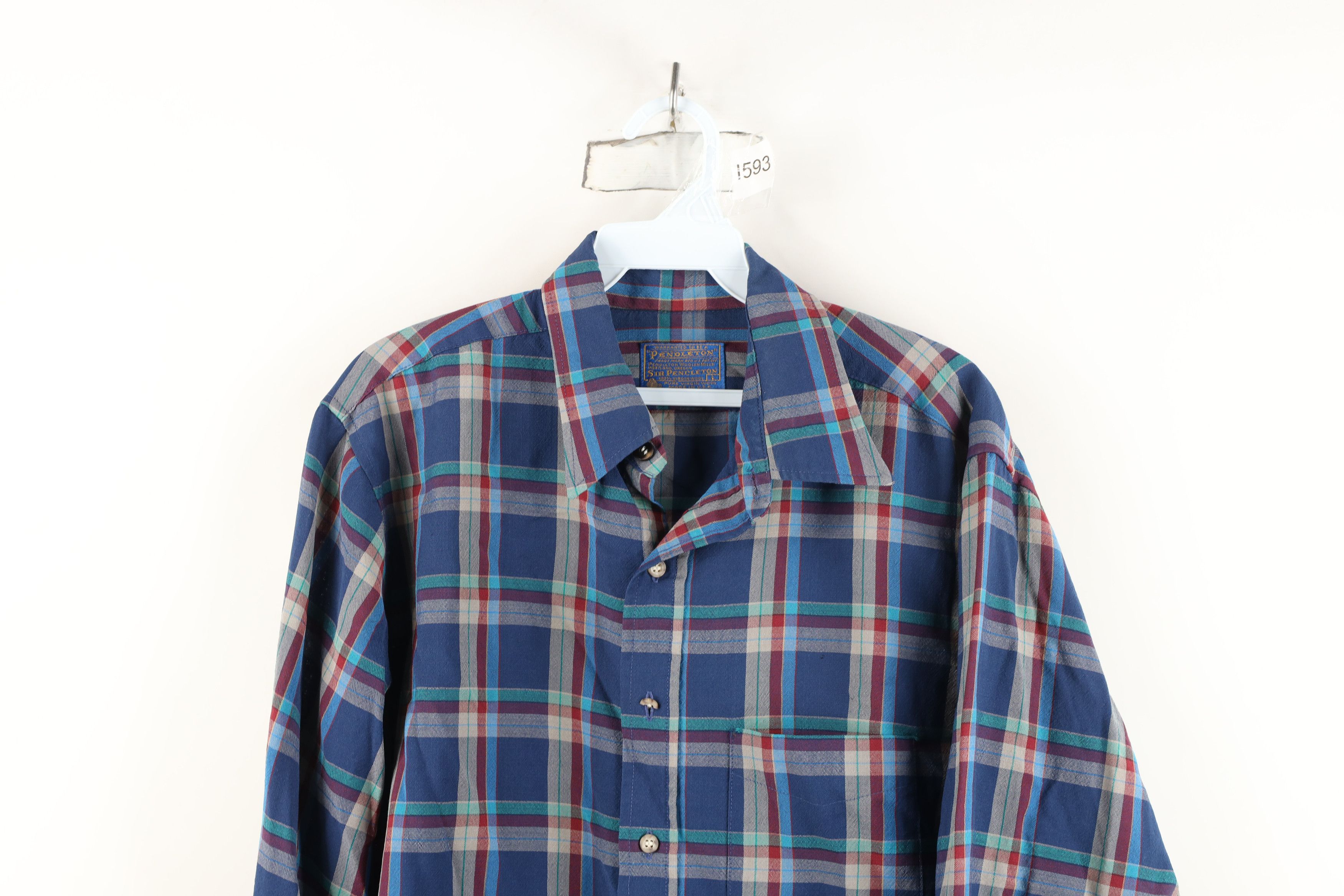 Pendleton Vintage 70s Pendleton Virgin Wool Knit Button Shirt USA Size US L / EU 52-54 / 3 - 2 Thumbnail