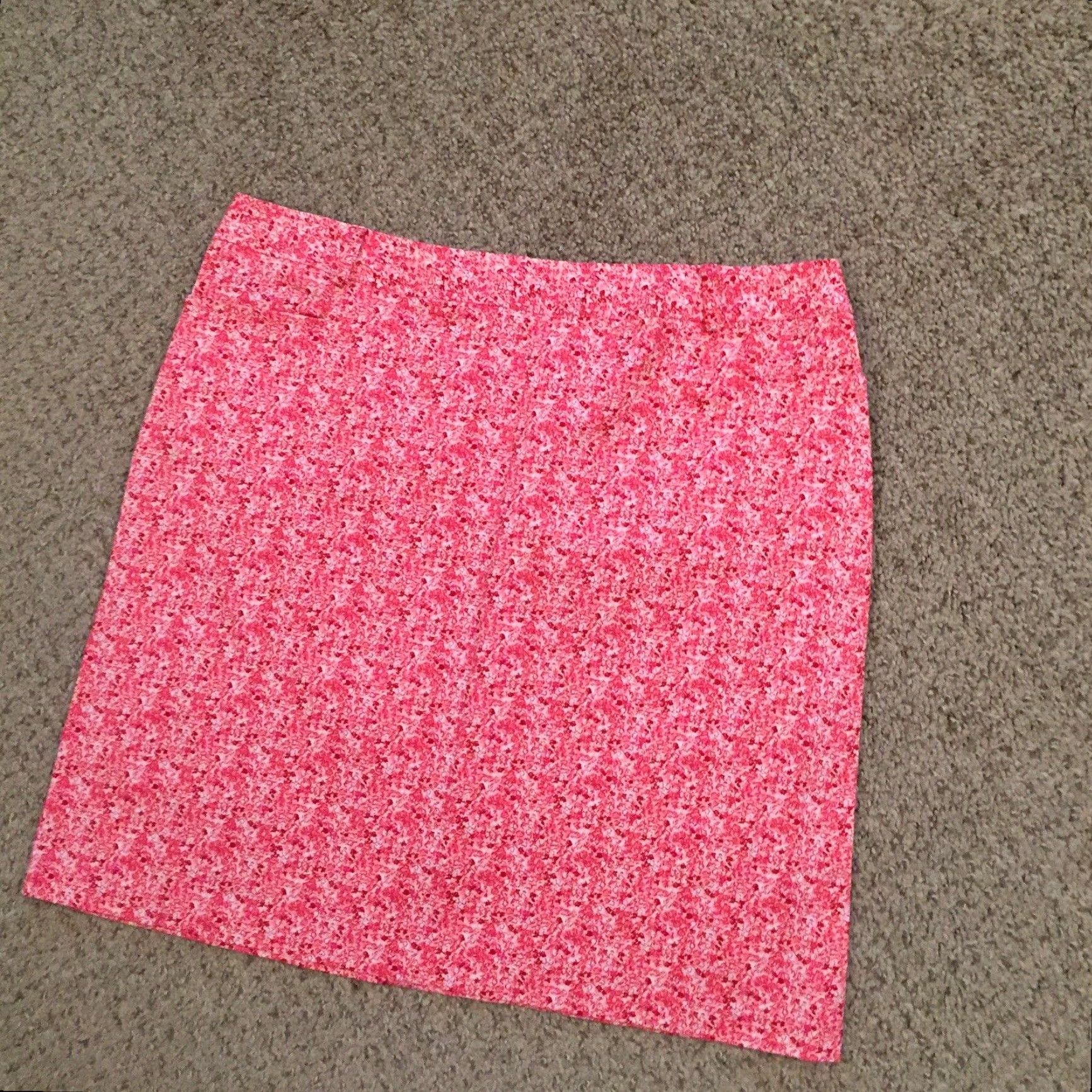 Vintage Fashion Bug Skirt Women 14 Pink Floral Knee Length Unlined Pencil Size 36" / US 14 / IT 50 - 2 Thumbnail