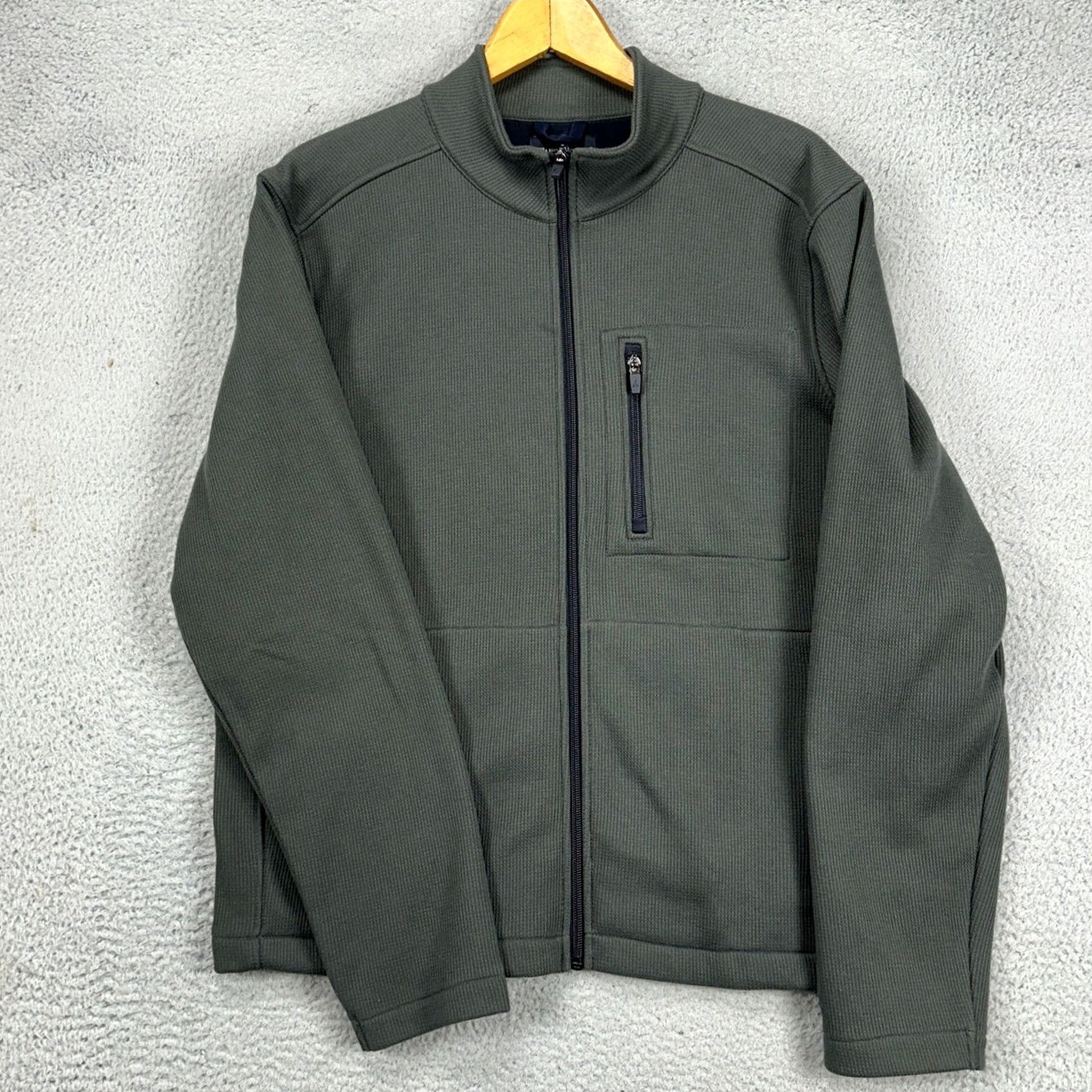Vintage Tailor Vintage Full Zip Jacket Mens Large Dark Grey Fleece Lined Pockets Winter Outdoor Casual Clothing Size US L / EU 52-54 / 3 - 5 Thumbnail