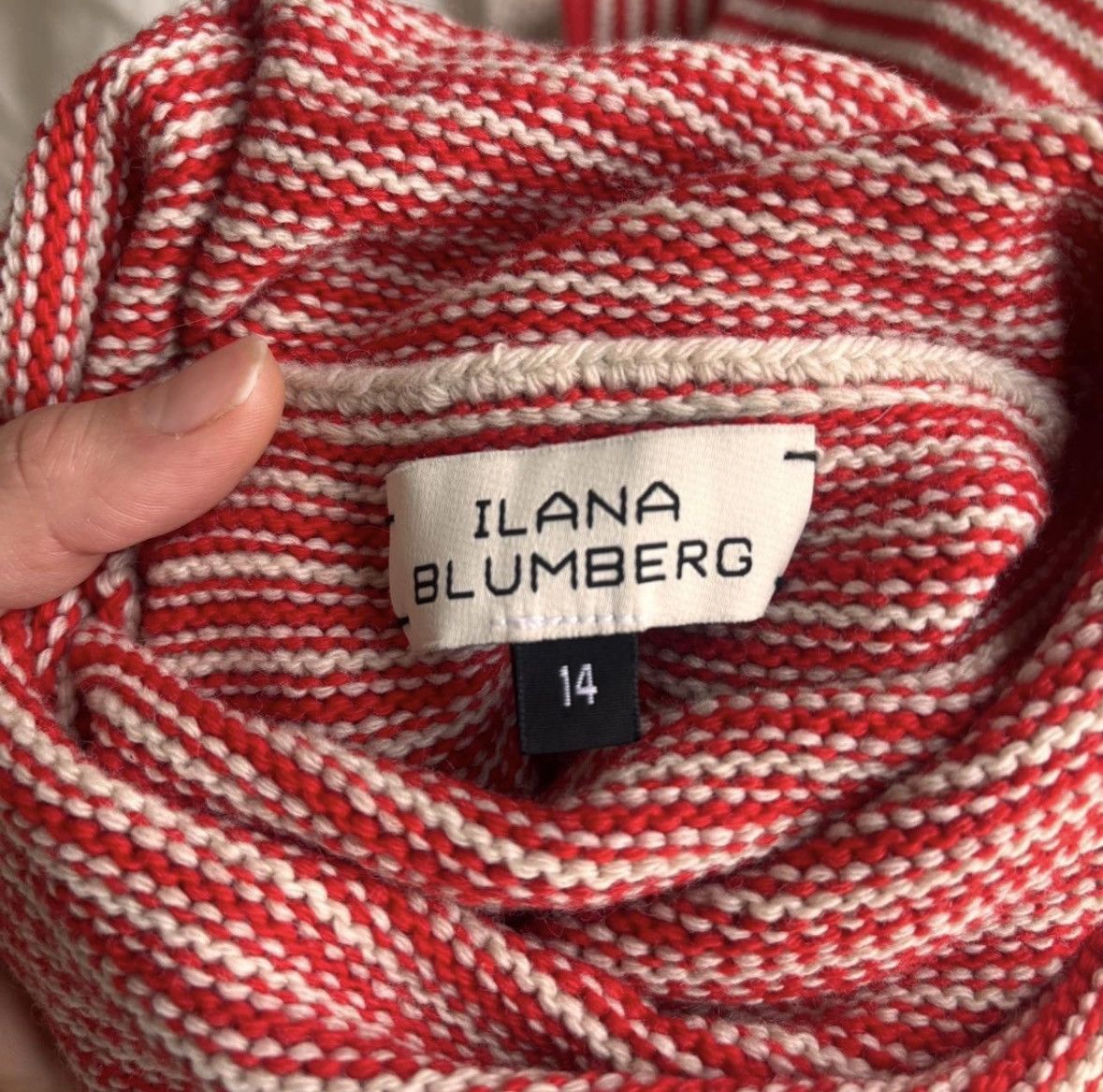 Other Ilana Blumberg red Stripey Double Snood Sweater Size L / US 10 / IT 46 - 3 Thumbnail