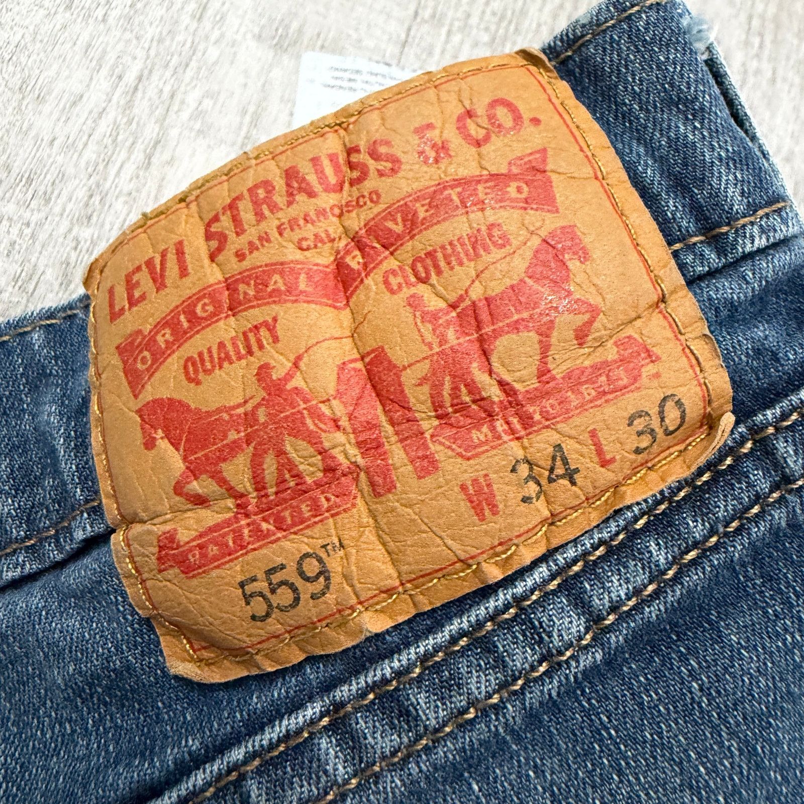 Levi's Levis 559 Relaxed Straight Jeans Men's 34x30 Faded Whiskers Size US 34 / EU 50 - 6 Thumbnail