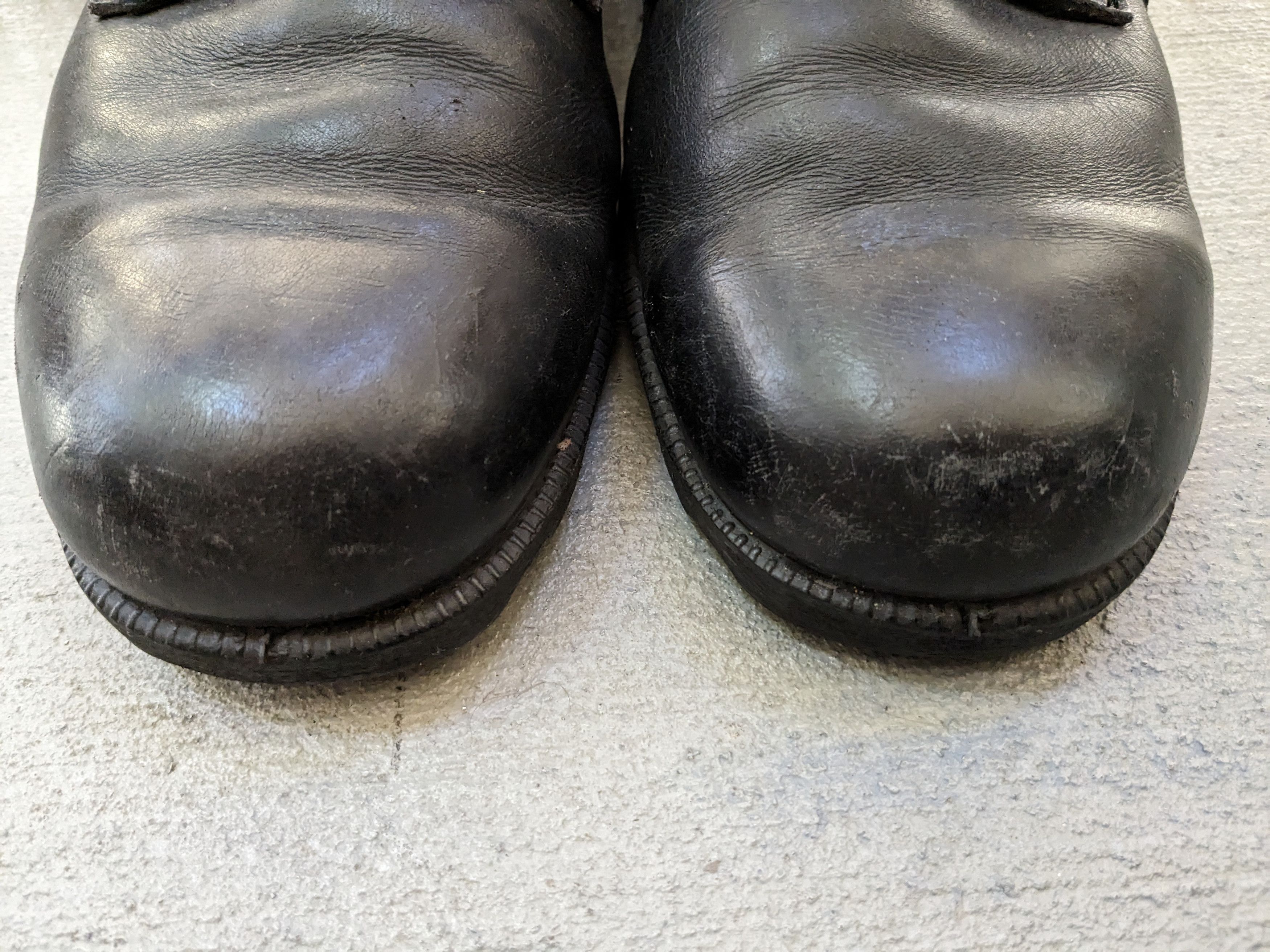 Vintage Vintage Combat Boots Black 12 Leather Biker Chunky Rubber Size US 12 / EU 45 - 2 Thumbnail
