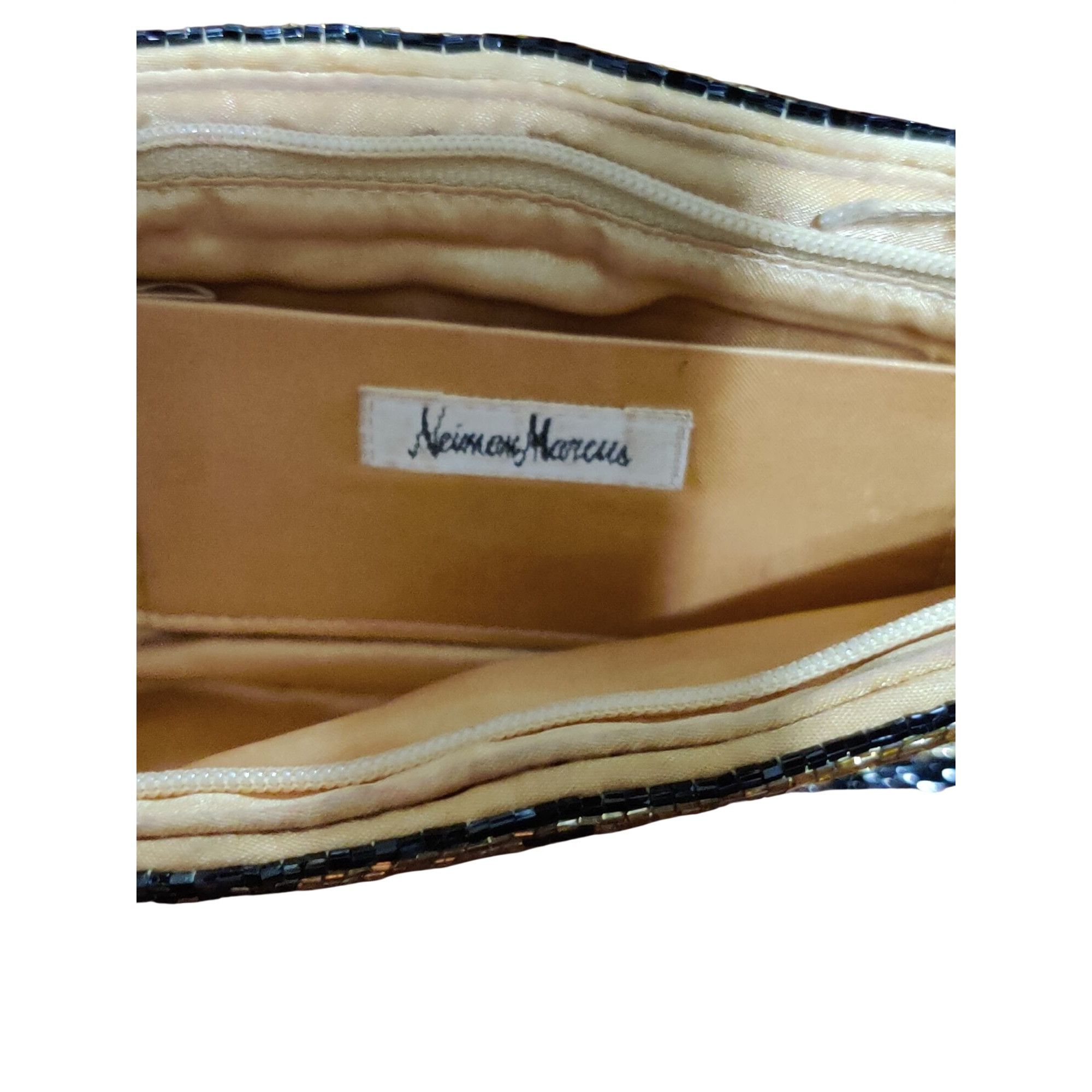Neiman Marcus Neiman Marcus Womens Clutch Gold Black Brown Beaded Clutch L Size ONE SIZE - 5 Thumbnail