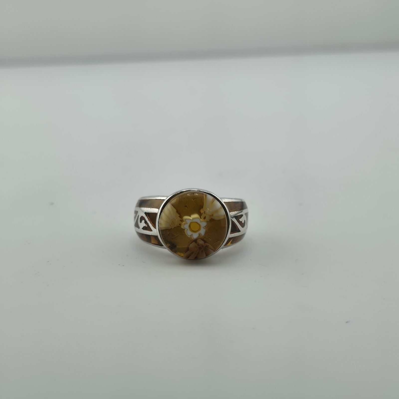 Other Alan K Sterling Silver Millefiori Murano Glass Ring 9 Italy Size ONE SIZE - 11 Thumbnail